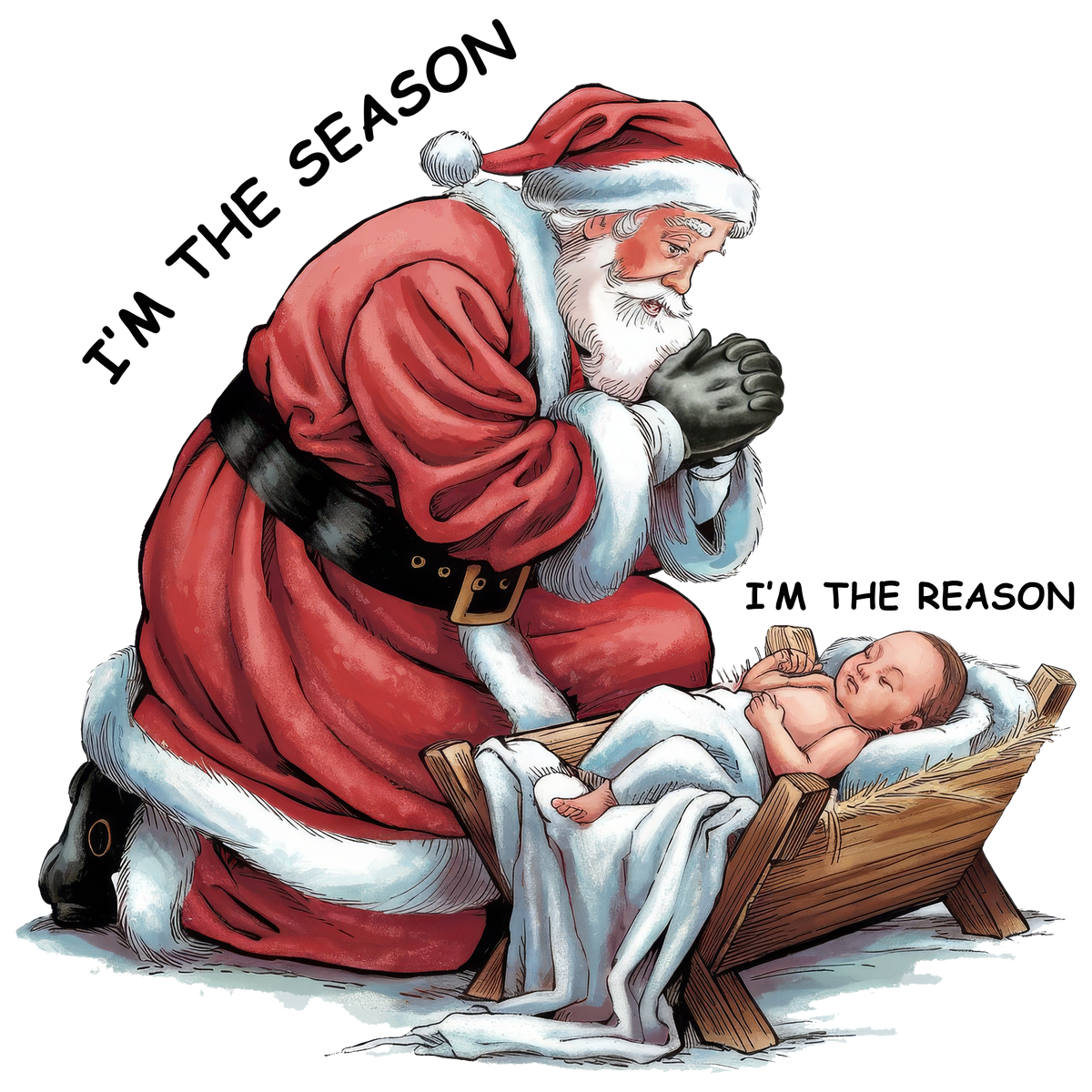 Santa and Baby - Christmas Ready to Press DTF Transfer