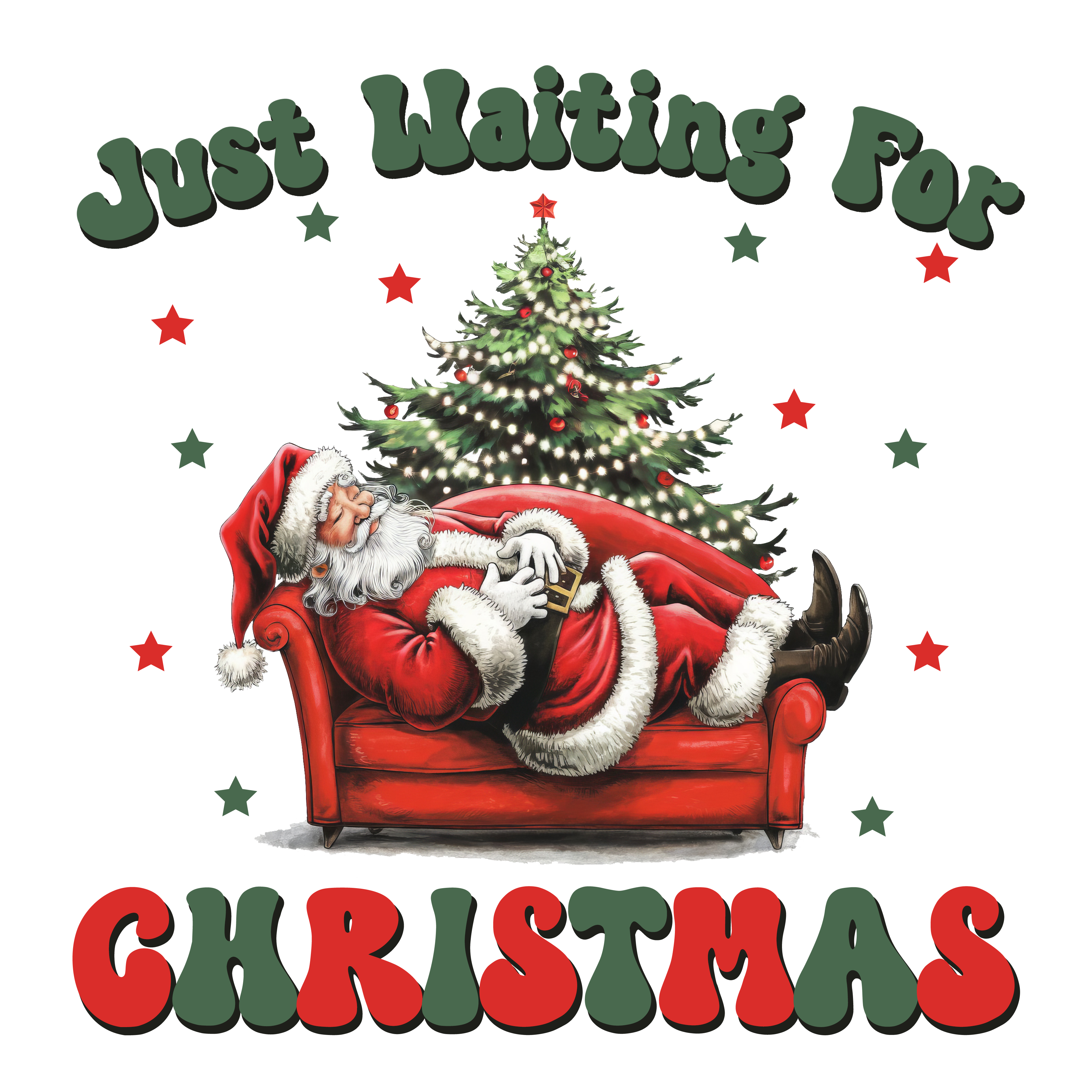 Just Waiting For Christmas - Christmas Ready to Press DTF Transfer