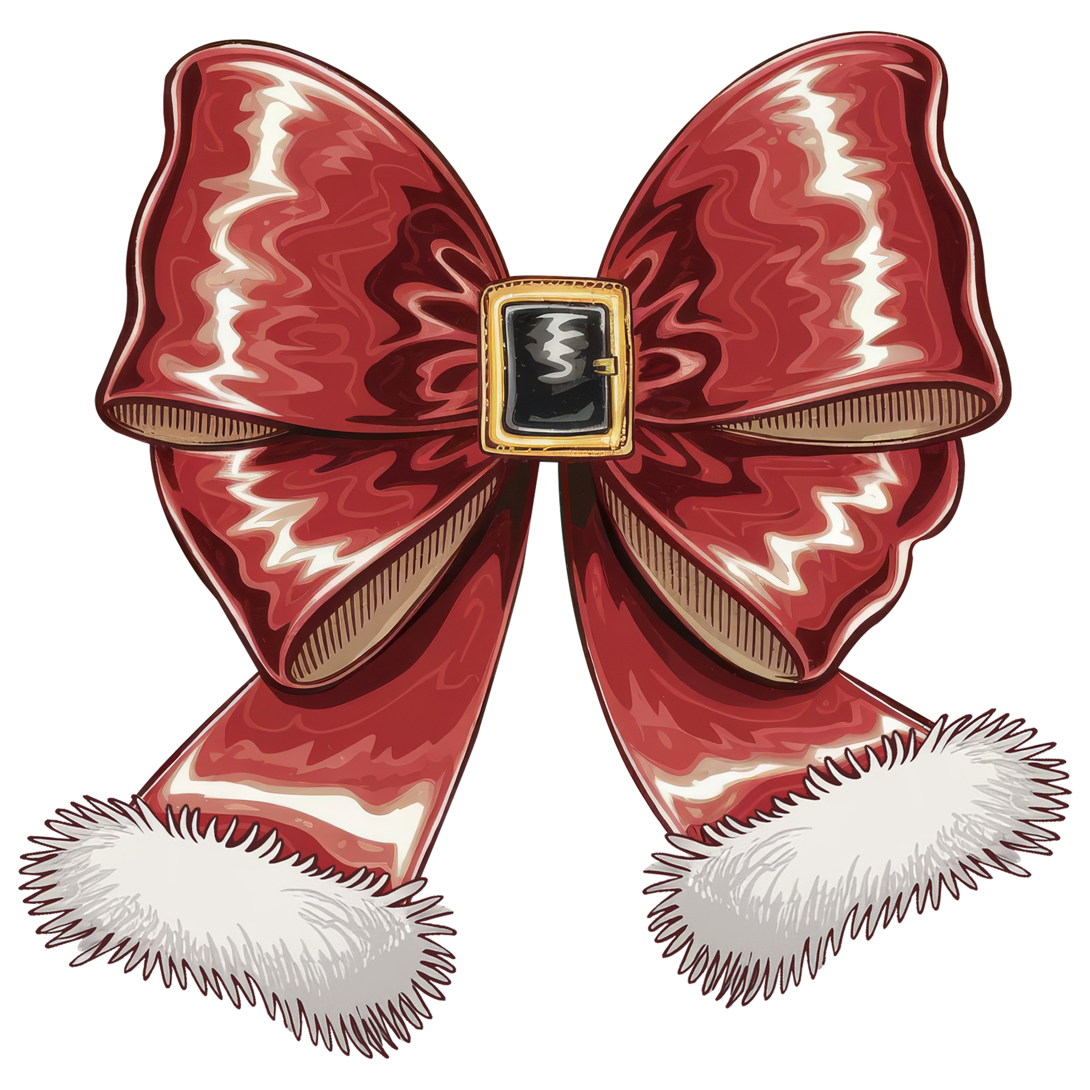 Red Santa Bow - Christmas Ready to Press DTF Transfer