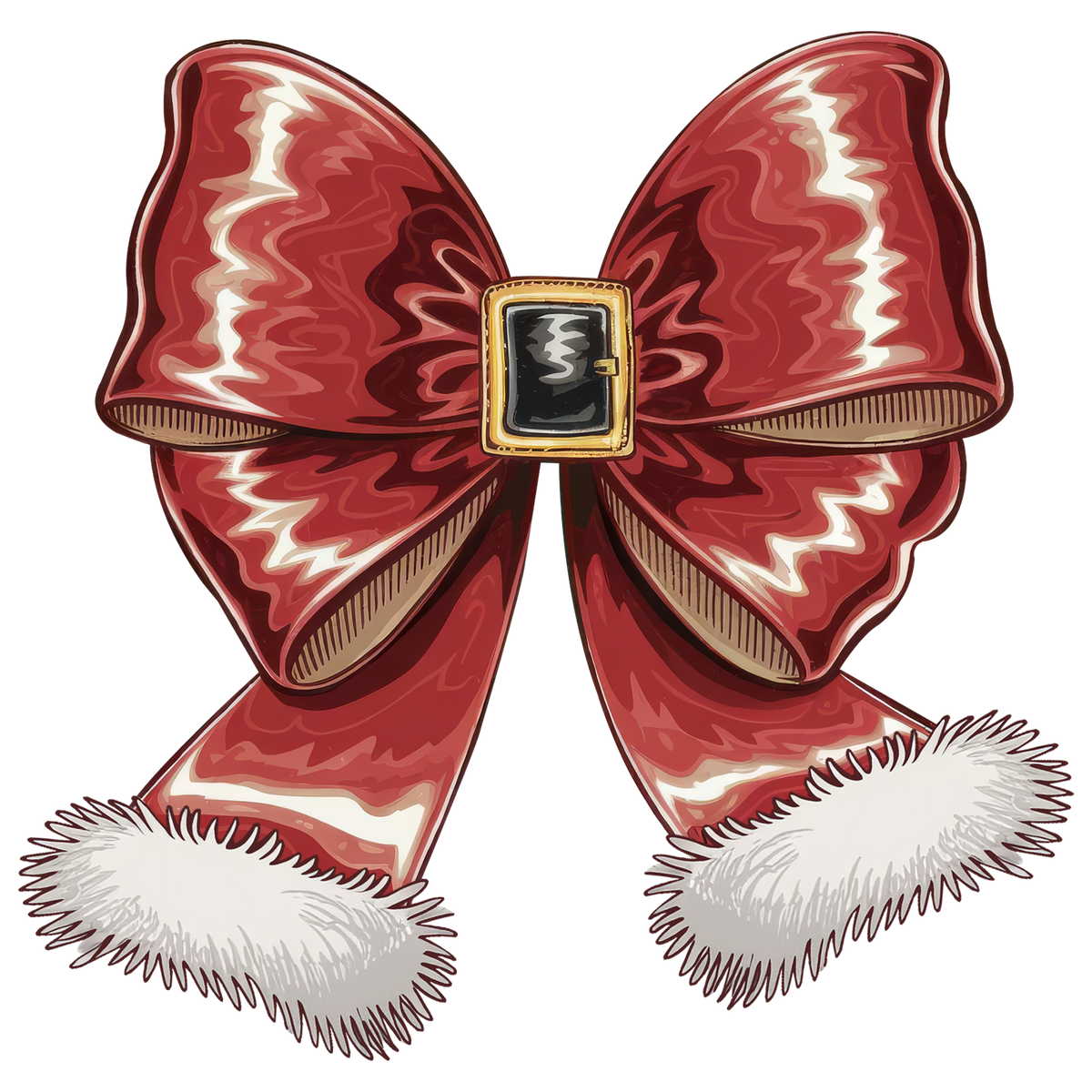 Red Santa Bow - Christmas Ready to Press DTF Transfer