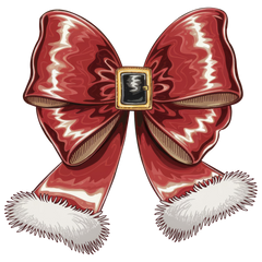 Red Santa Bow - Christmas Ready to Press DTF Transfer