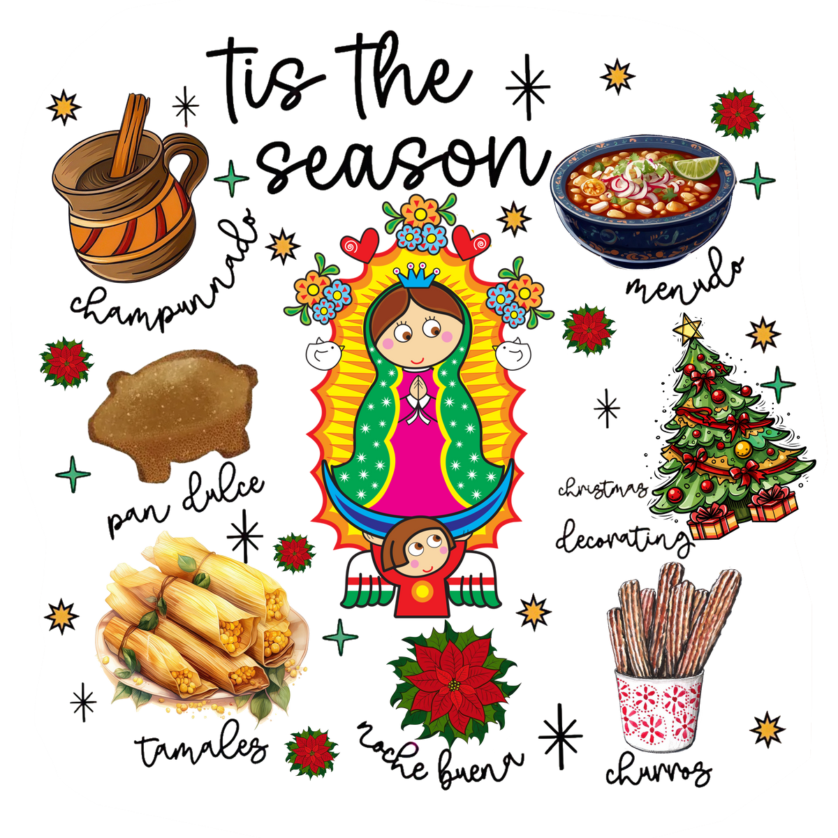 Tis the Season Latina Christmas - Christmas Ready to Press DTF Transfer