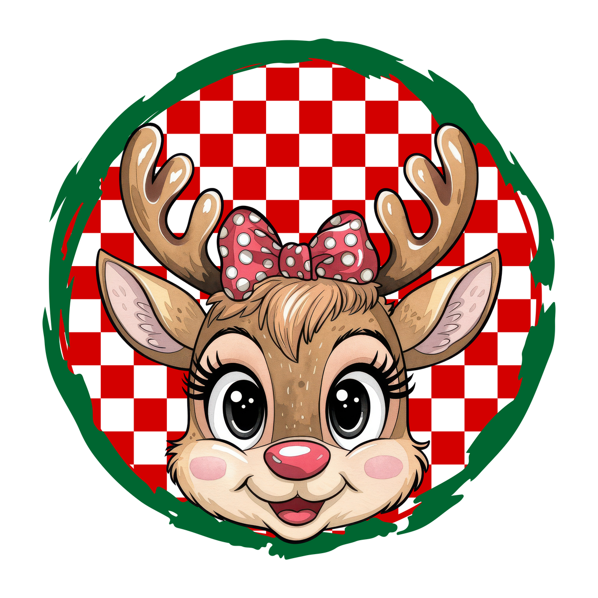 Retro Christmas Reindeer - Christmas Ready to Press DTF Transfer