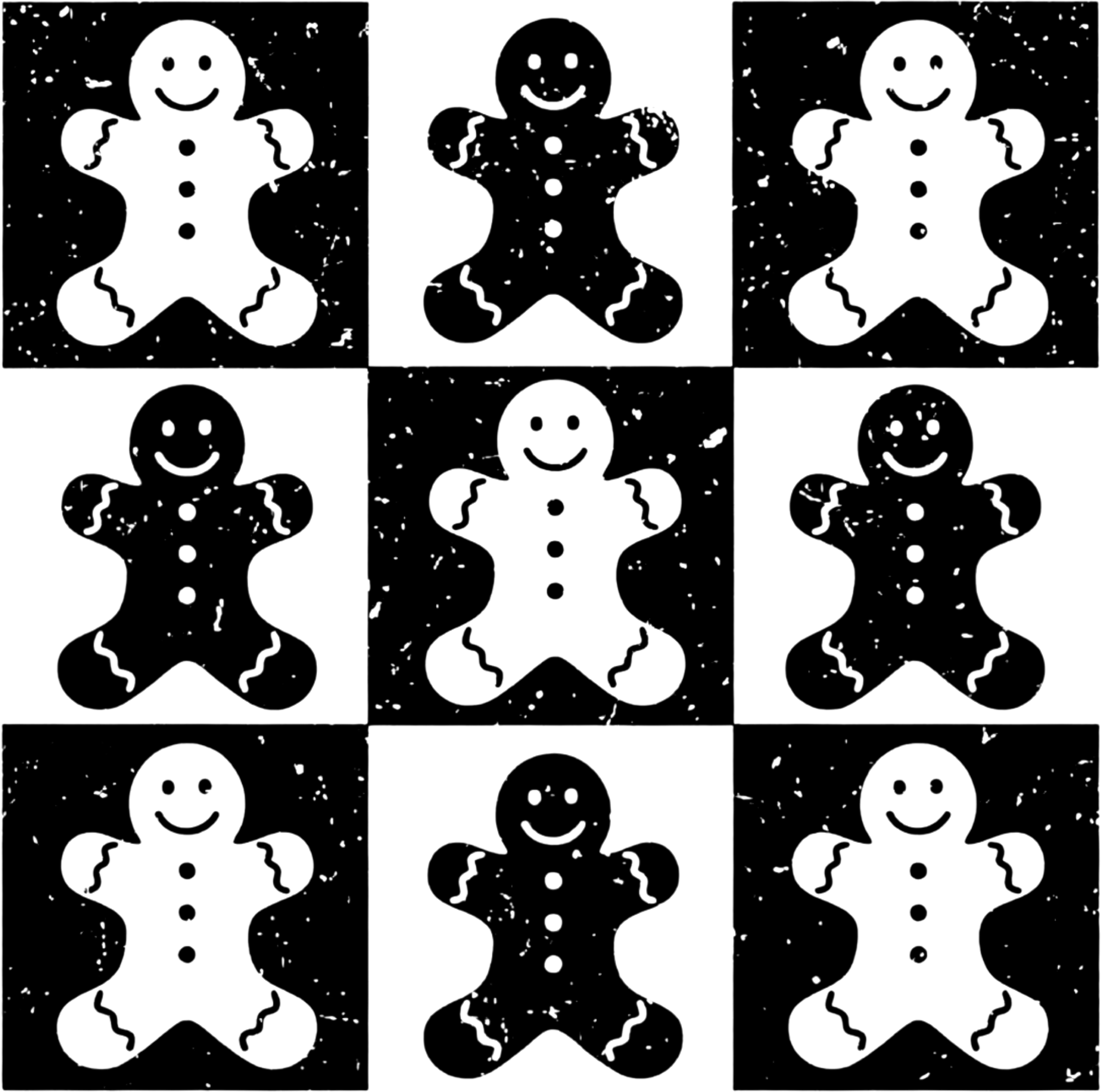 Gingerbread Checkered Christmas - Christmas Ready to Press DTF Transfer