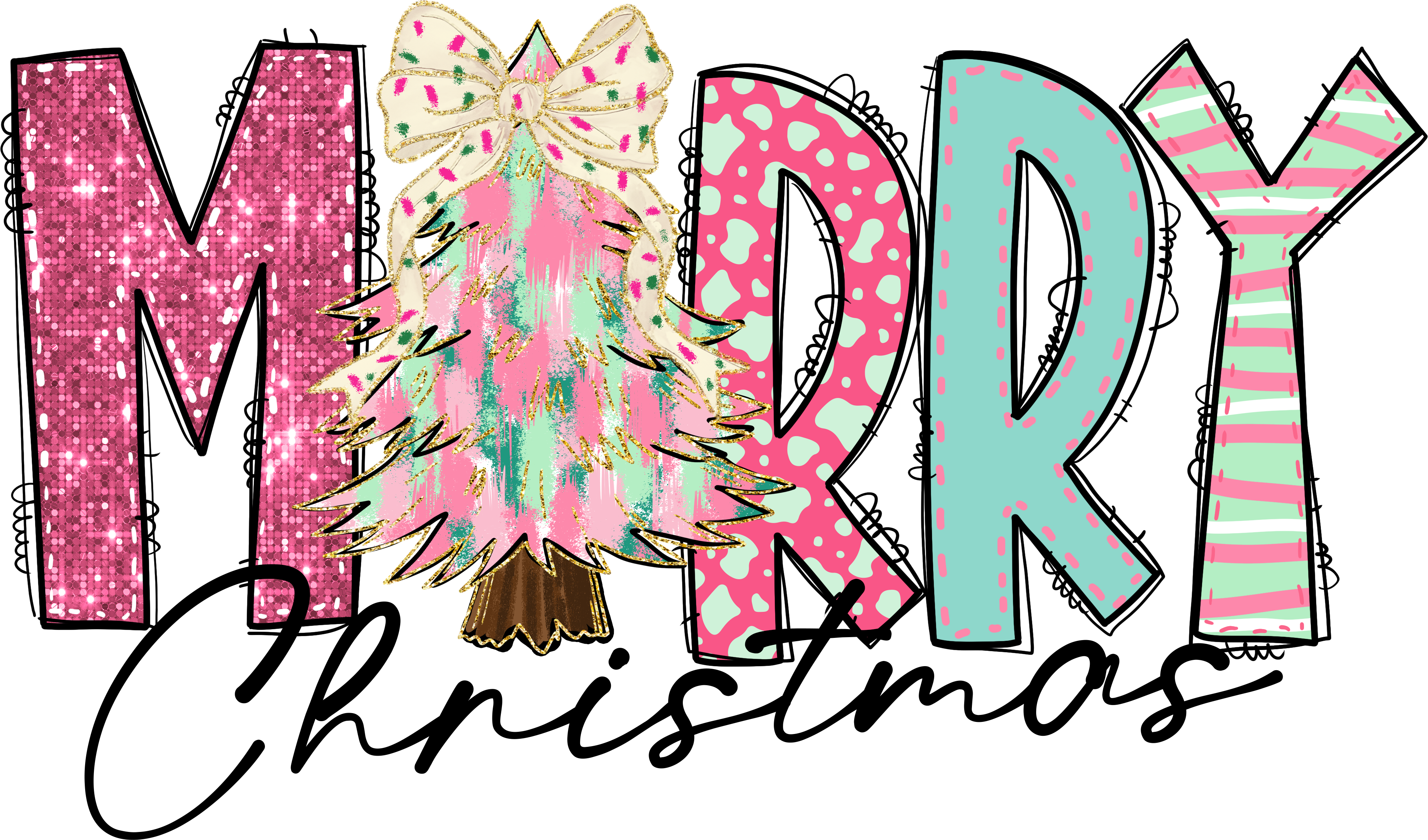 Merry Christmas - Christmas Ready to Press DTF Transfer