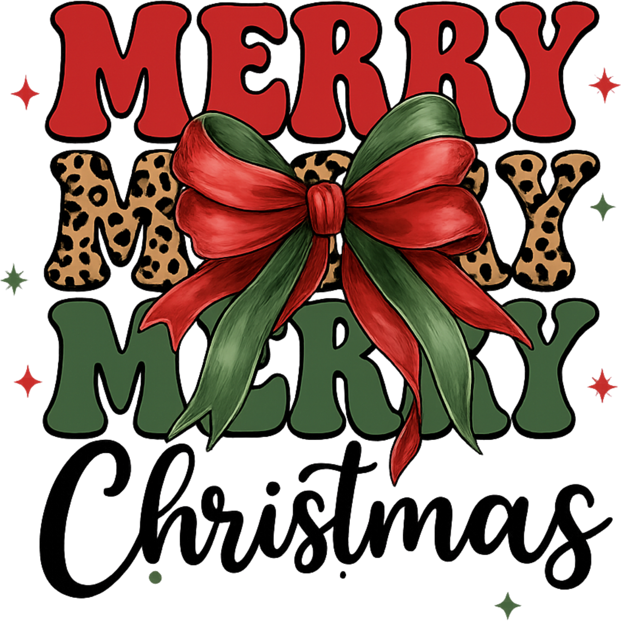 Merry Christmas - Christmas Ready to Press DTF Transfer