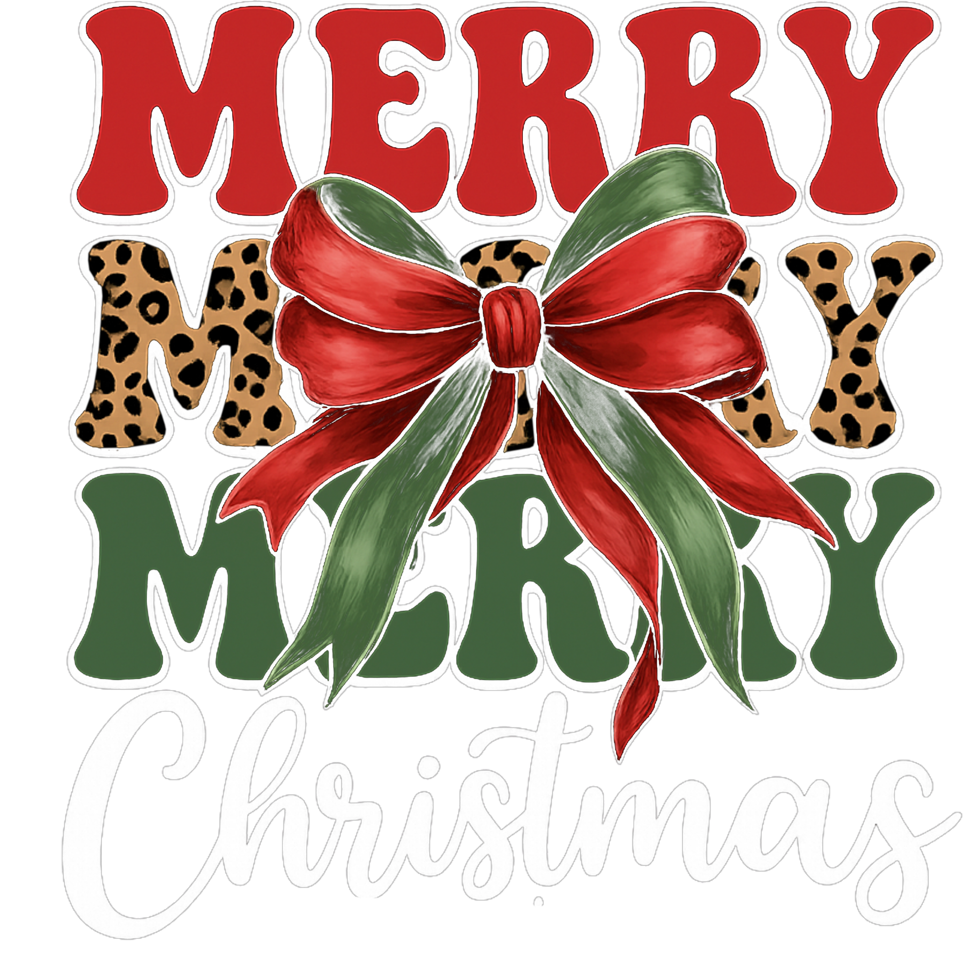 Merry Christmas - Christmas Ready to Press DTF Transfer