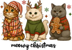 Meowy Christmas - Christmas Ready to Press DTF Transfer