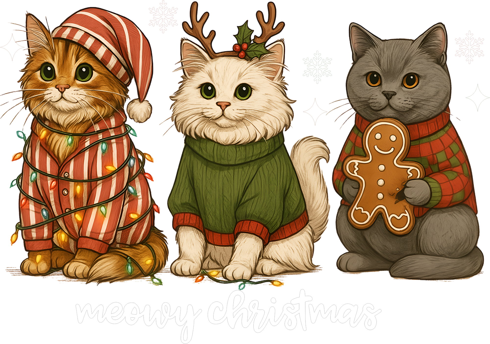 Meowy Christmas - Christmas Ready to Press DTF Transfer