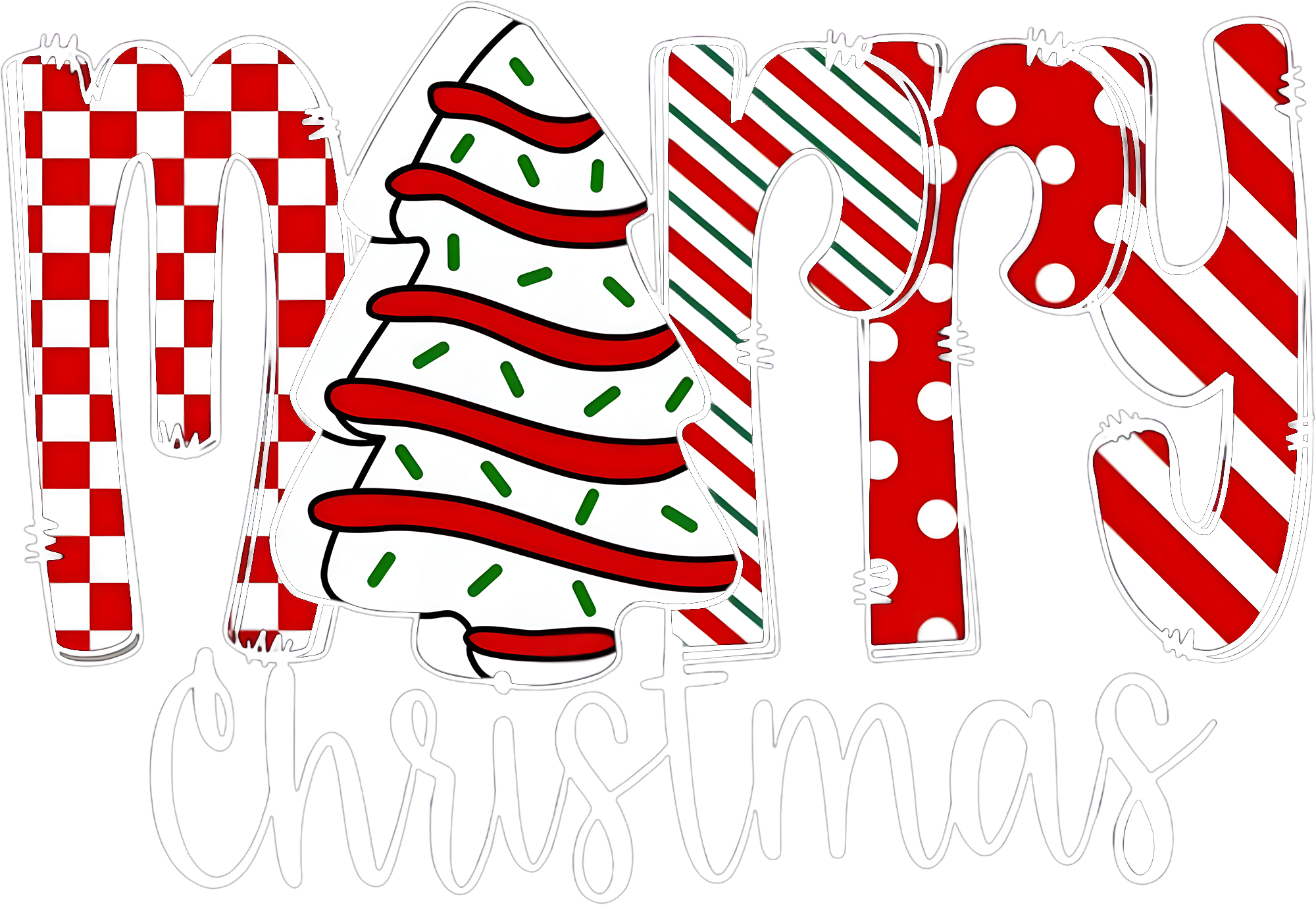 Merry Christmas - Christmas Ready to Press DTF Transfer