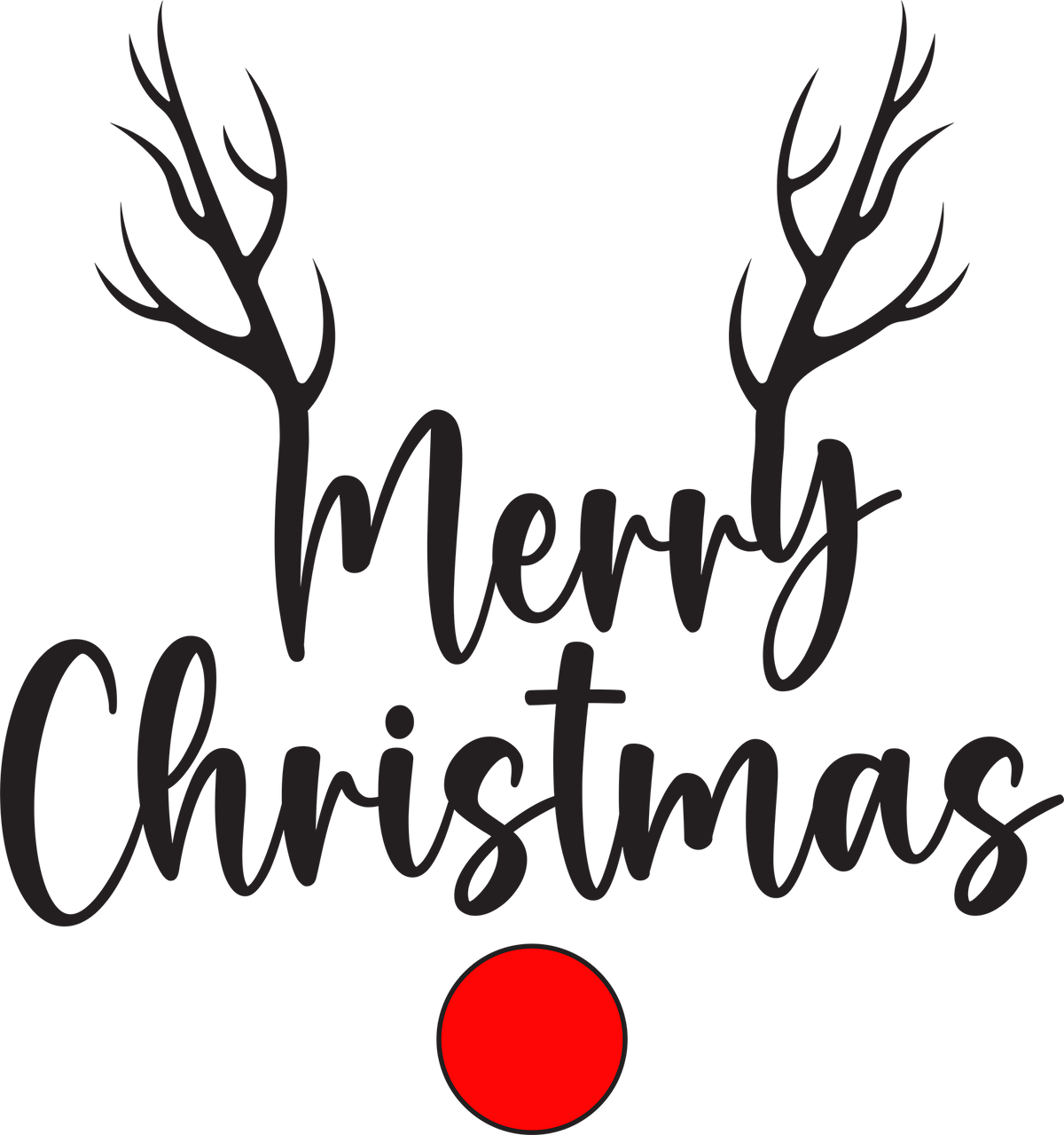 Minimal Rudolph Merry Christmas - Christmas Ready to Press DTF Transfer