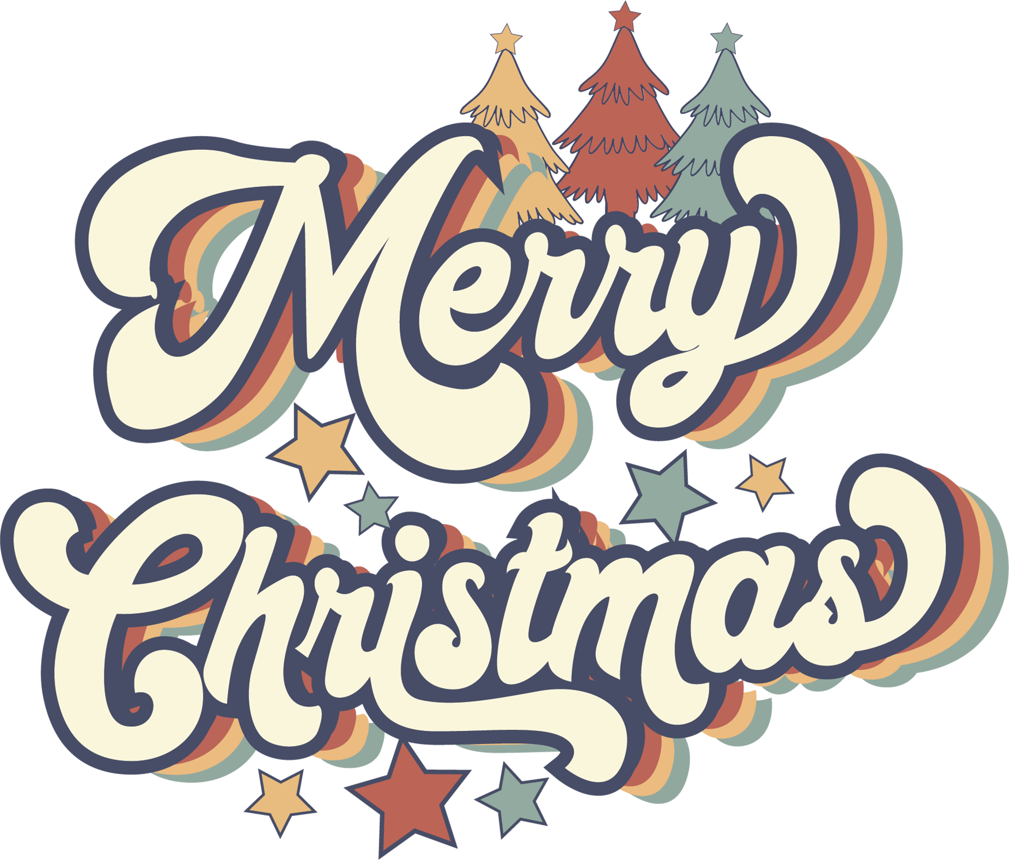 Merry Christmas - Christmas Ready to Press DTF Transfer