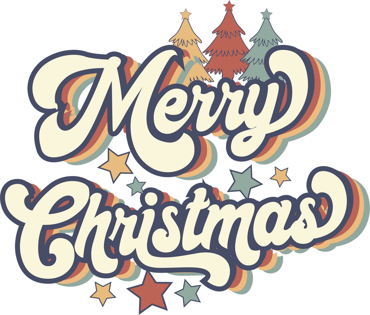 Merry Christmas - Christmas Ready to Press DTF Transfer