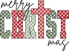 Checkered Merry Christmas - Christmas Ready to Press DTF Transfer