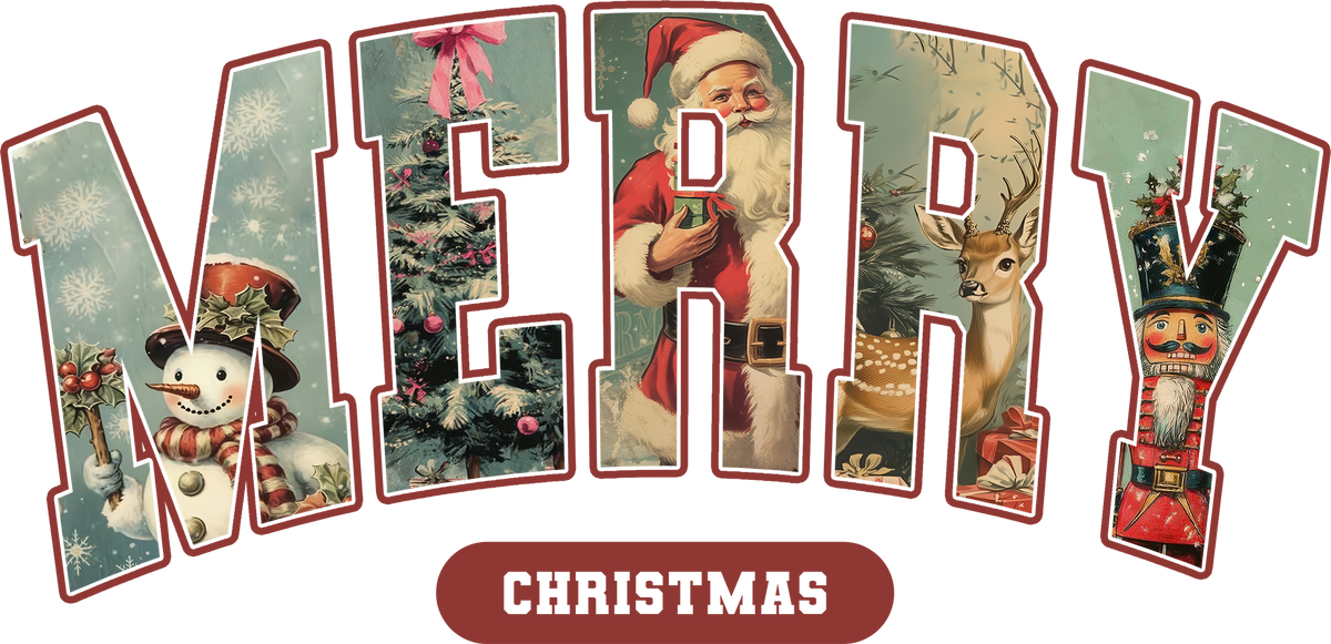 Merry Christmas - Christmas Ready to Press DTF Transfer