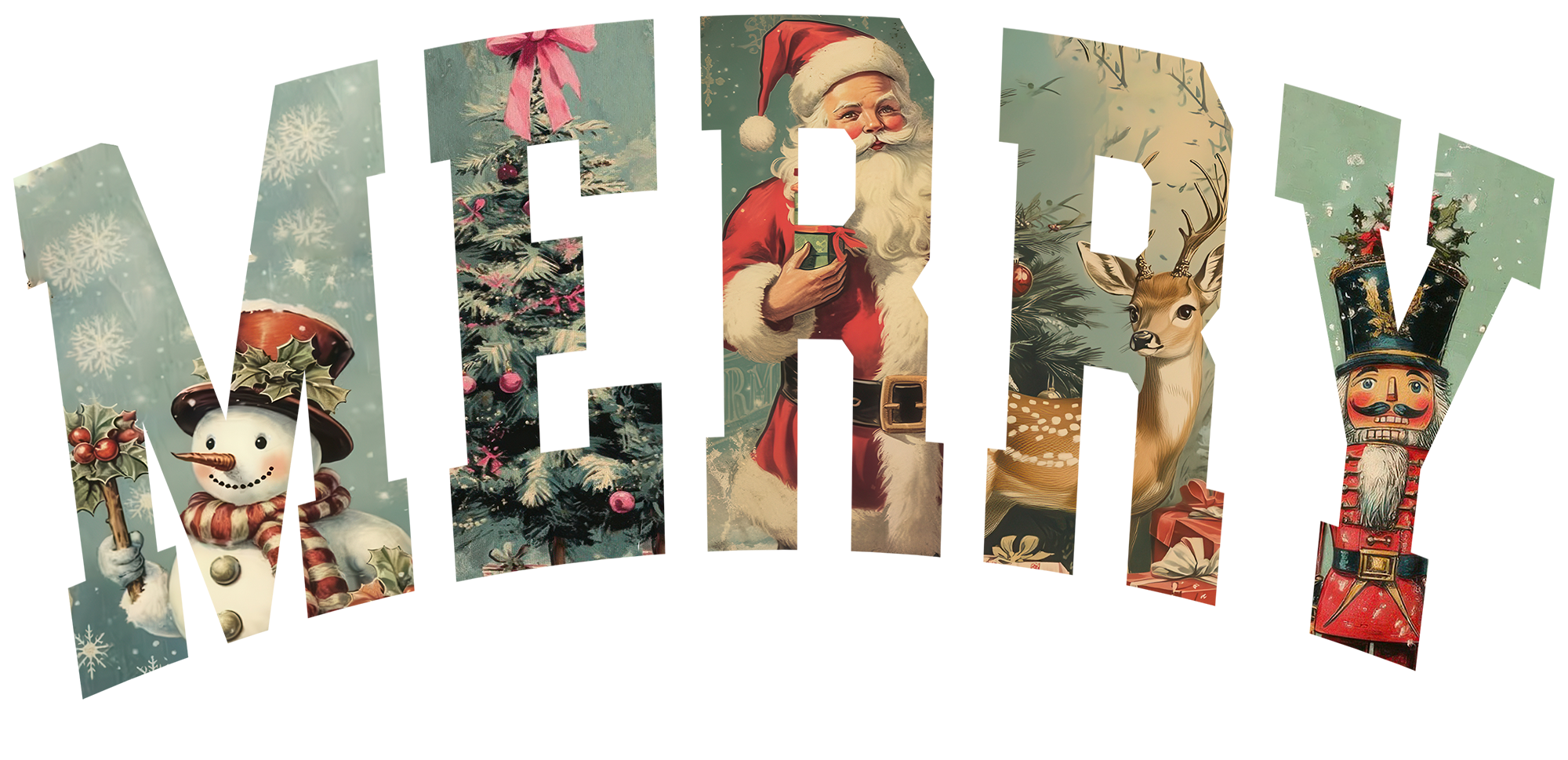 Merry Christmas - Christmas Ready to Press DTF Transfer