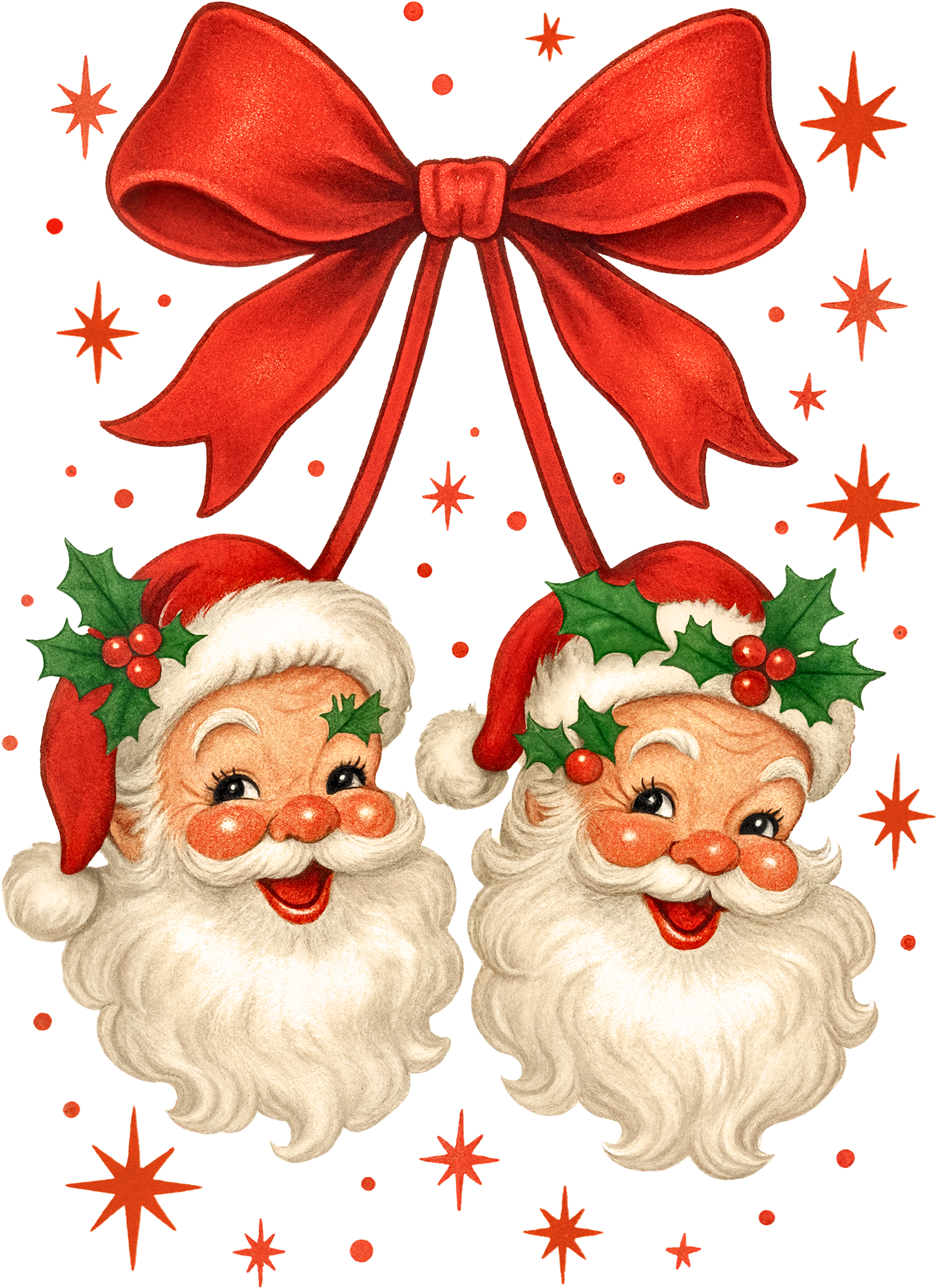 Santa Bow - Christmas Ready to Press DTF Transfer