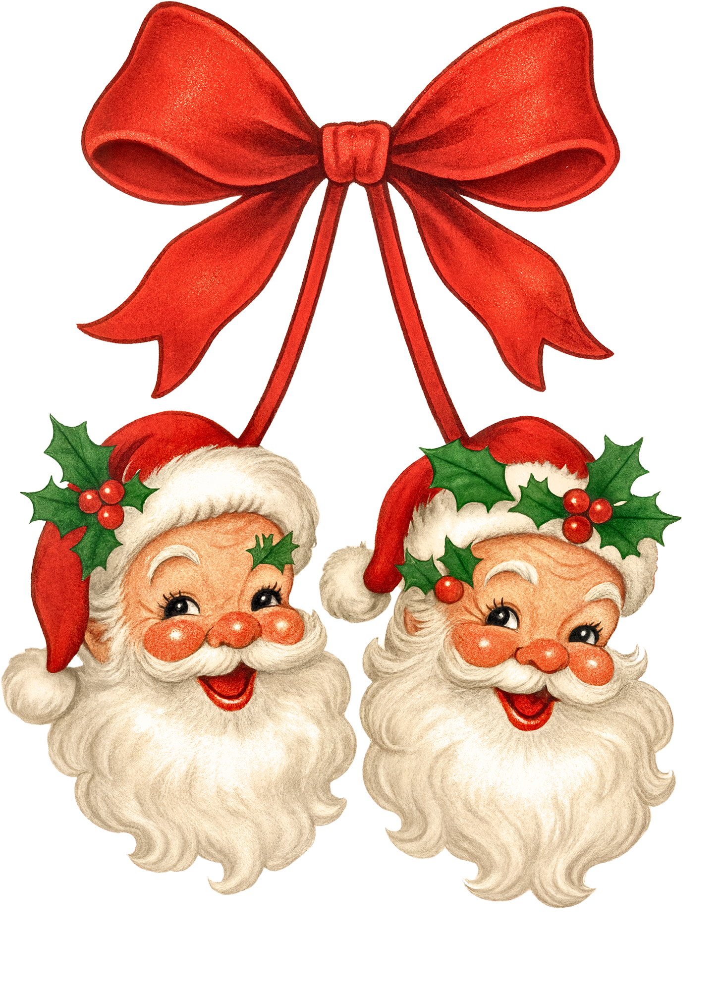 Santa Bow - Christmas Ready to Press DTF Transfer