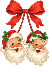 Santa Bow - Christmas Ready to Press DTF Transfer