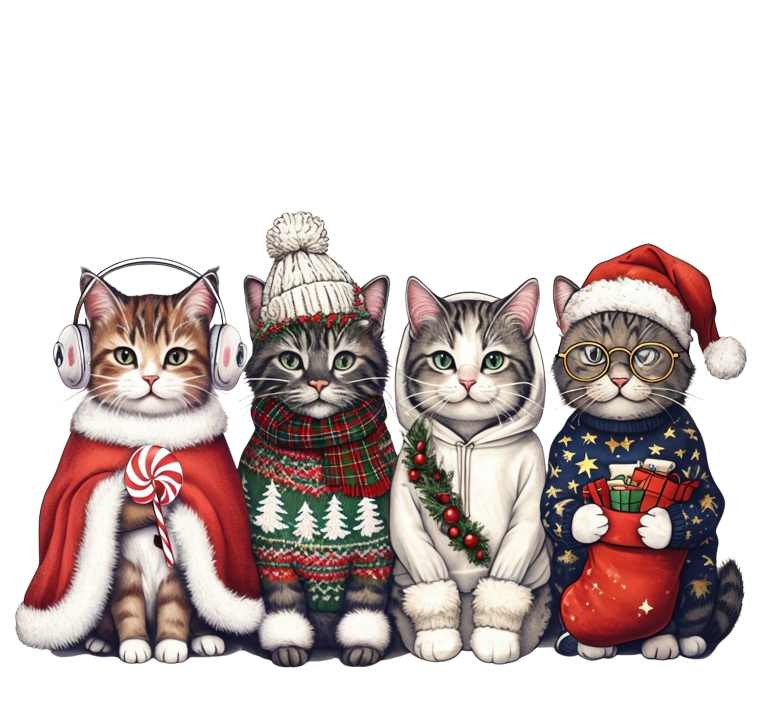 Meowy Christmas - Christmas Ready to Press DTF Transfer