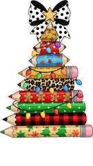 Pencil Christmas Tree Teacher - Christmas Ready to Press DTF Transfer