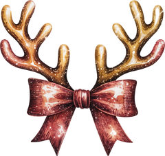 Christmas Reindeer Bow - Christmas Ready to Press DTF Transfer