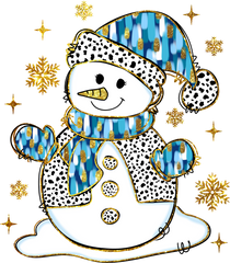 Blue Snowman - Christmas Ready to Press DTF Transfer