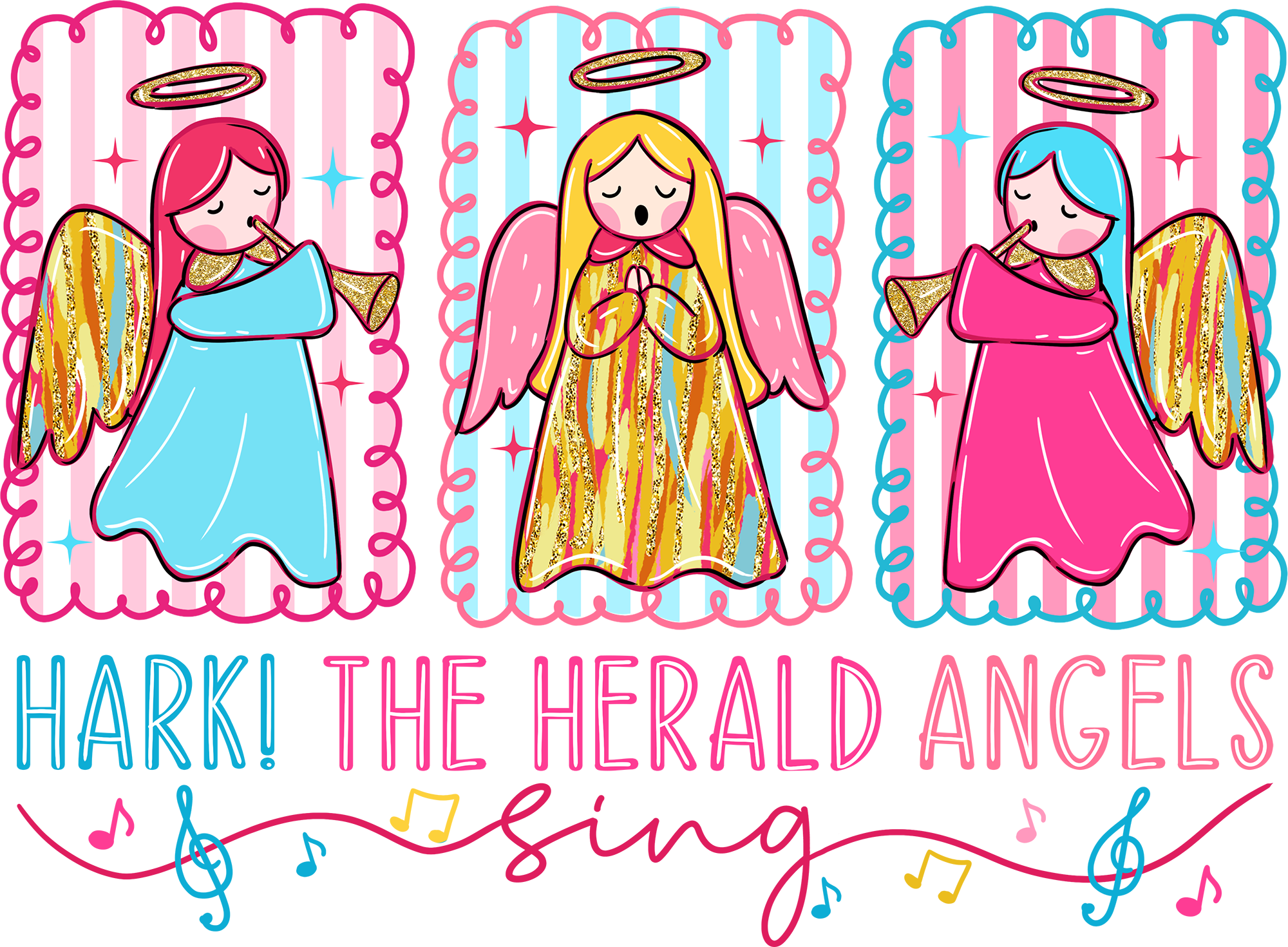 Hark The Herald Angels - Christmas Ready to Press DTF Transfer