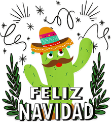 Feliz Navidad Dancing Cactus Mexican Christmas  - Christmas Ready to Press DTF Transfer