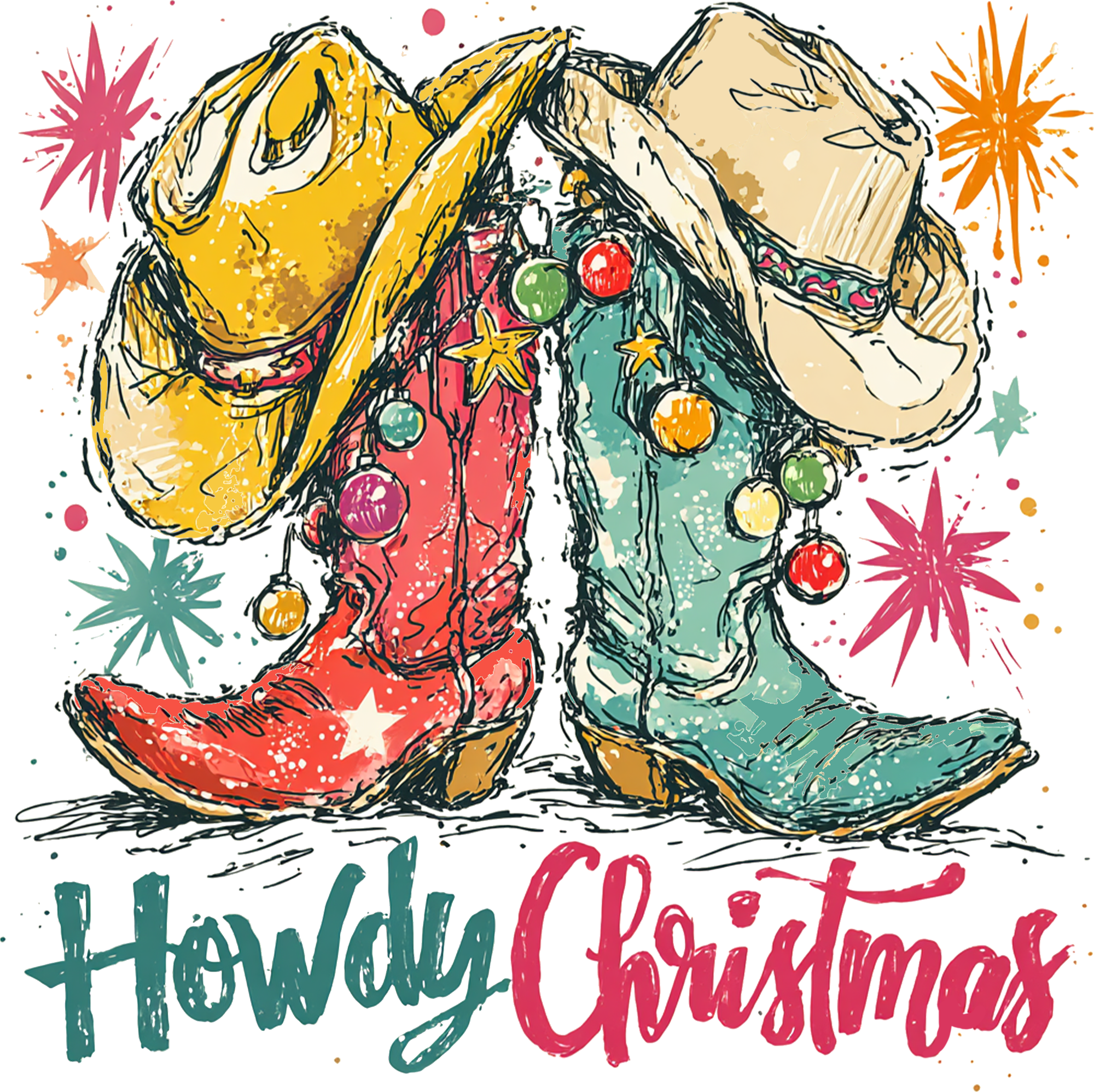 Howdy Christmas - Christmas Ready to Press DTF Transfer