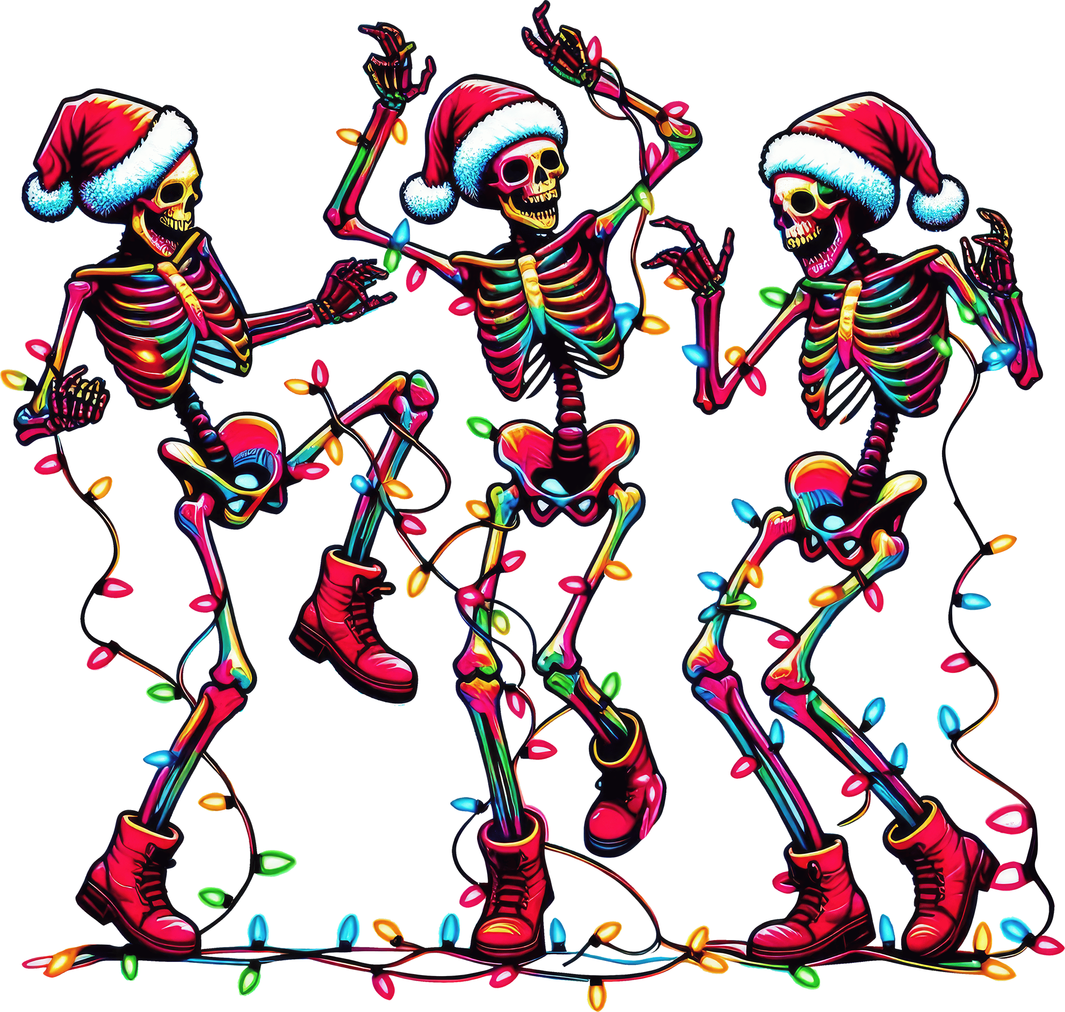 Christmas Dancing Skeleton - Christmas Ready to Press DTF Transfer