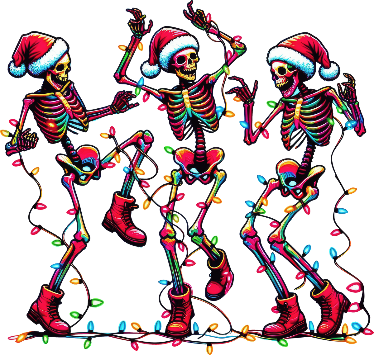 Christmas Dancing Skeleton - Christmas Ready to Press DTF Transfer