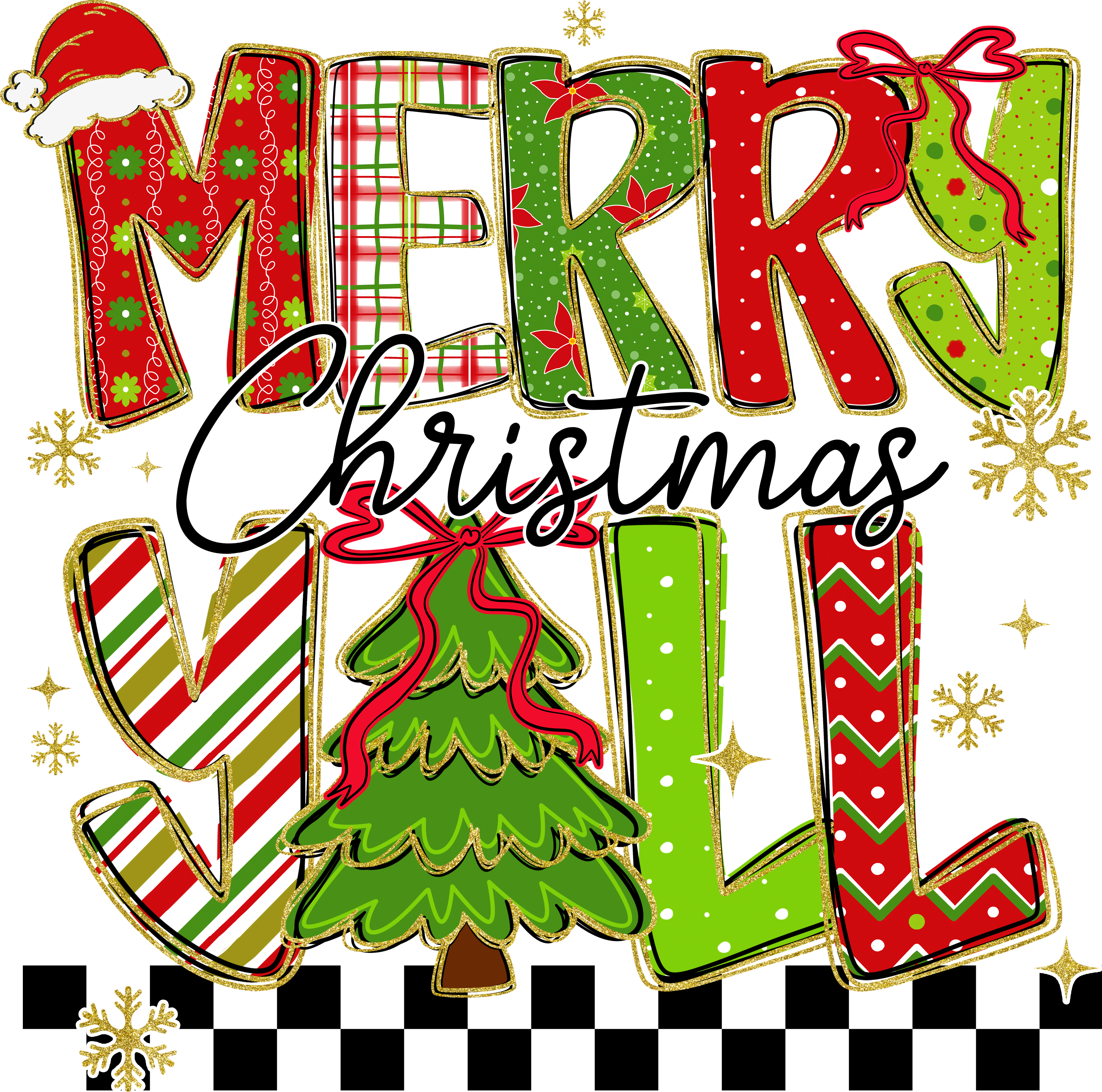 Merry Christmas Yall - Christmas Ready to Press DTF Transfer