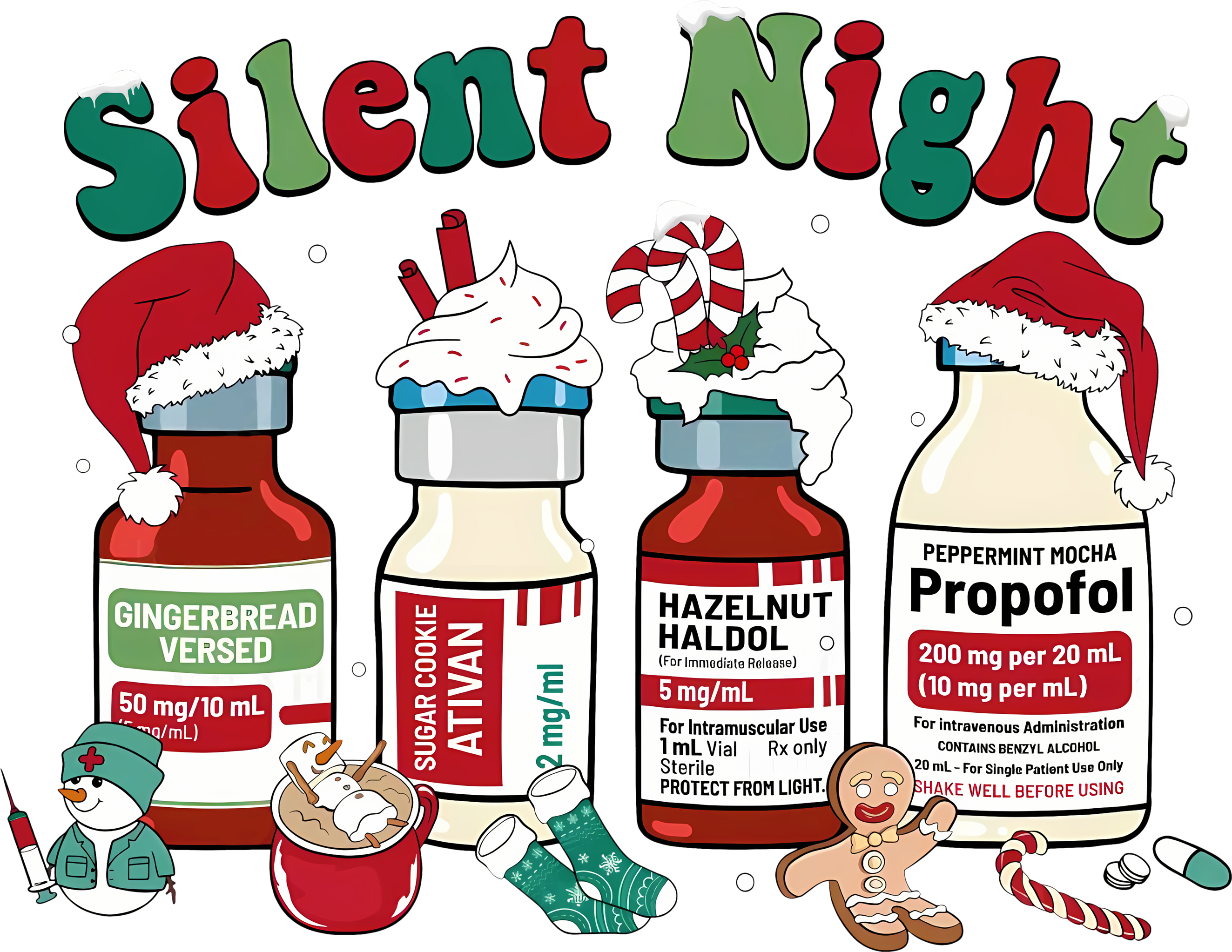 Christmas Silent Night - Christmas Ready to Press DTF Transfer