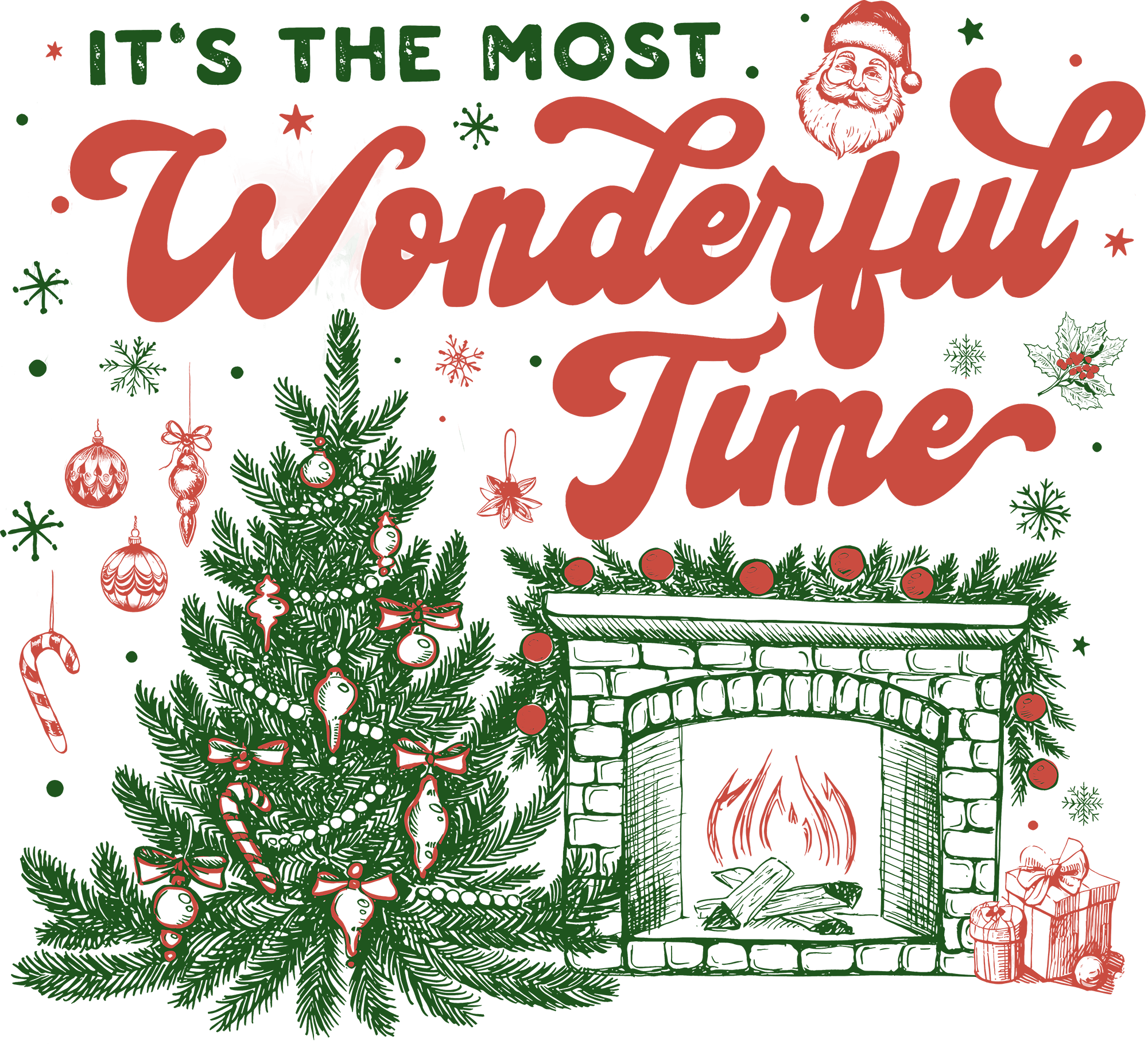 It's The Most Wonderful Time - Christmas Ready to Press DTF Transfer