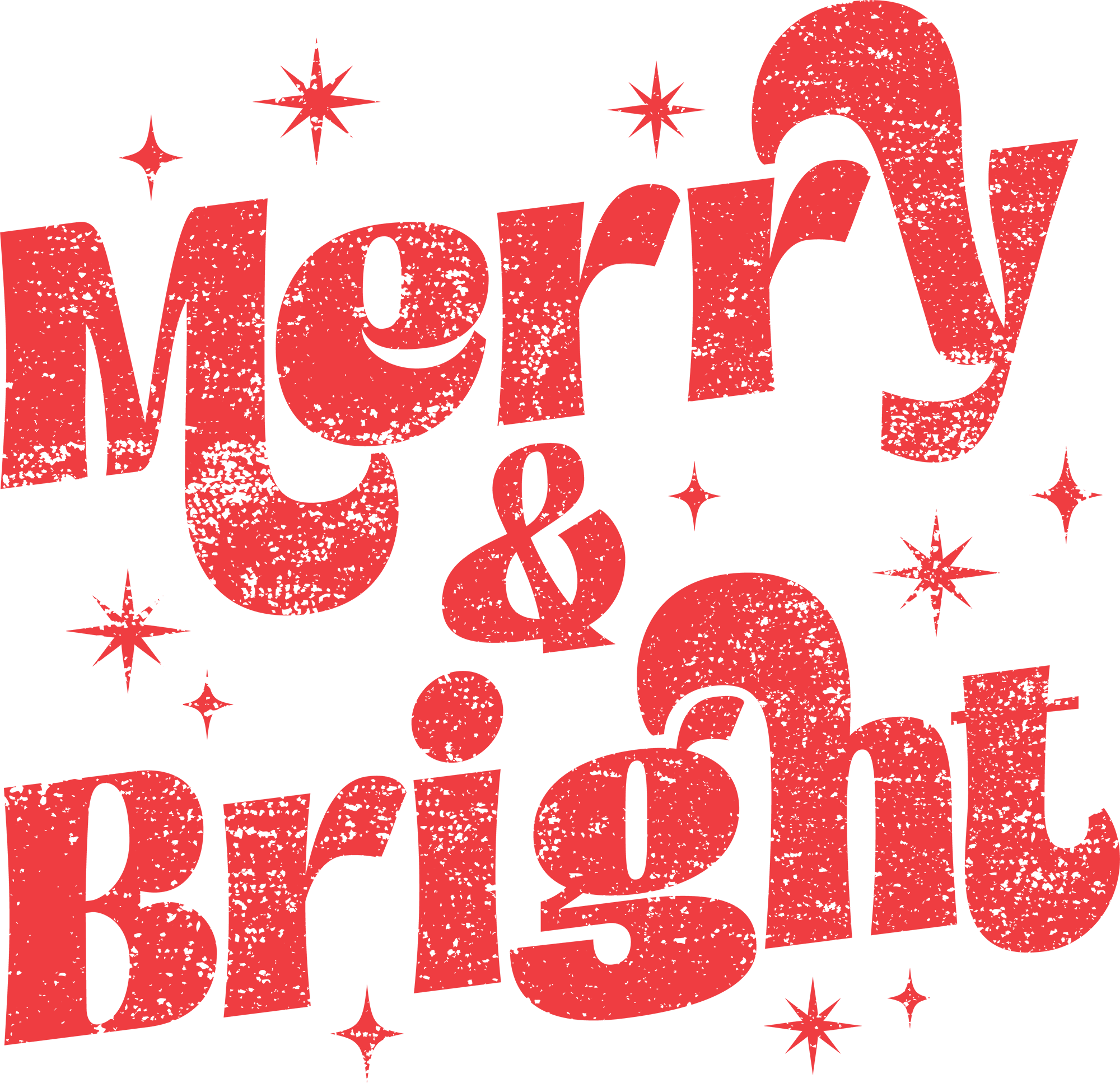 Merry & Bright - Christmas Ready to Press DTF Transfer