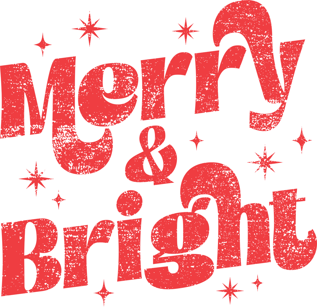 Merry & Bright - Christmas Ready to Press DTF Transfer
