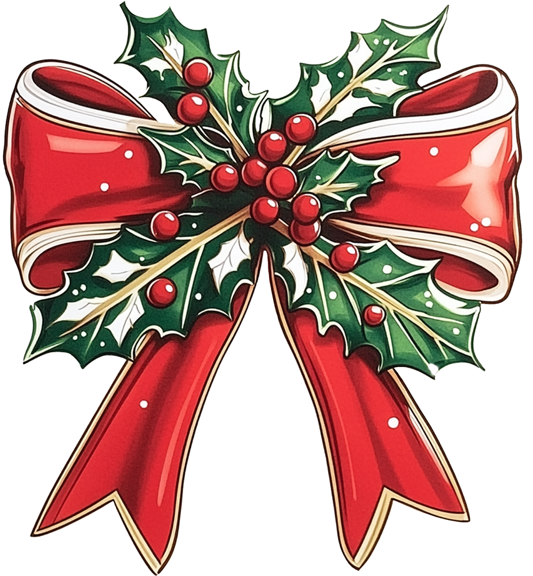 Christmas Bow - Christmas Ready to Press DTF Transfer