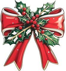 Christmas Bow - Christmas Ready to Press DTF Transfer