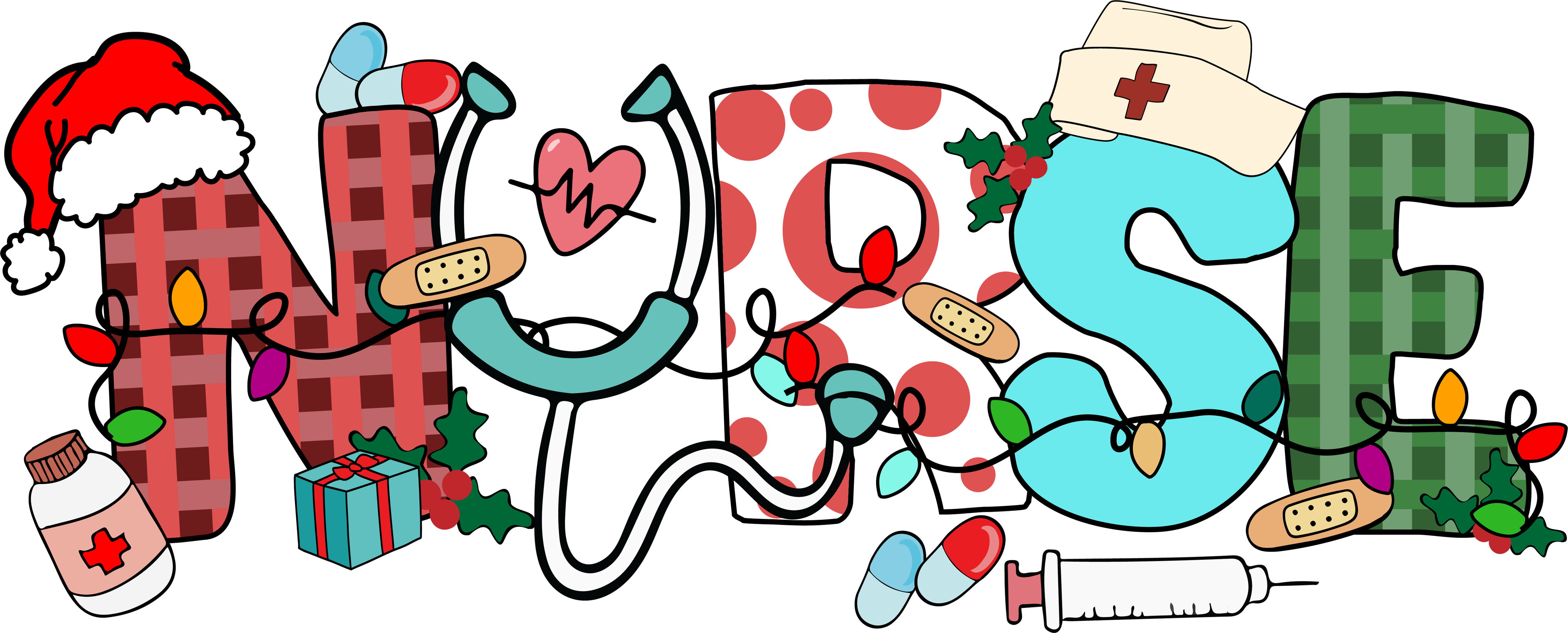 Funny Christmas Nurse - Christmas Ready to Press DTF Transfer