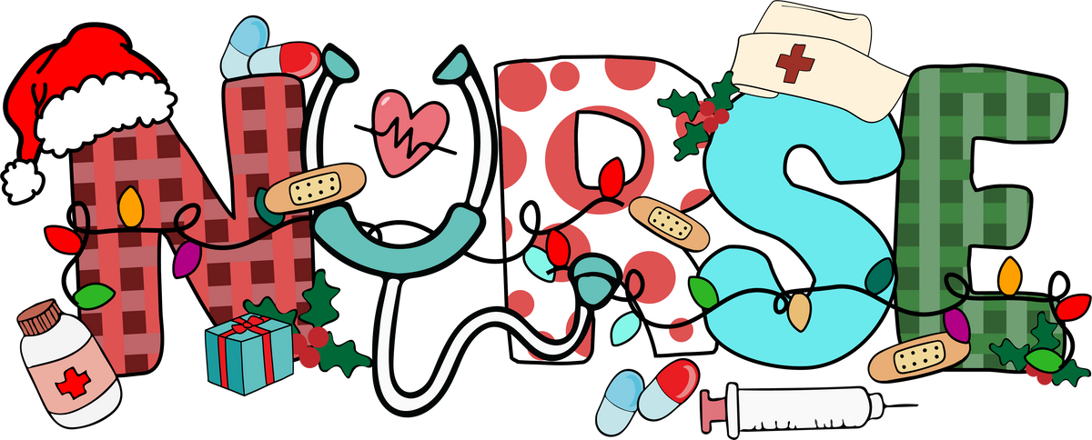 Funny Christmas Nurse - Christmas Ready to Press DTF Transfer