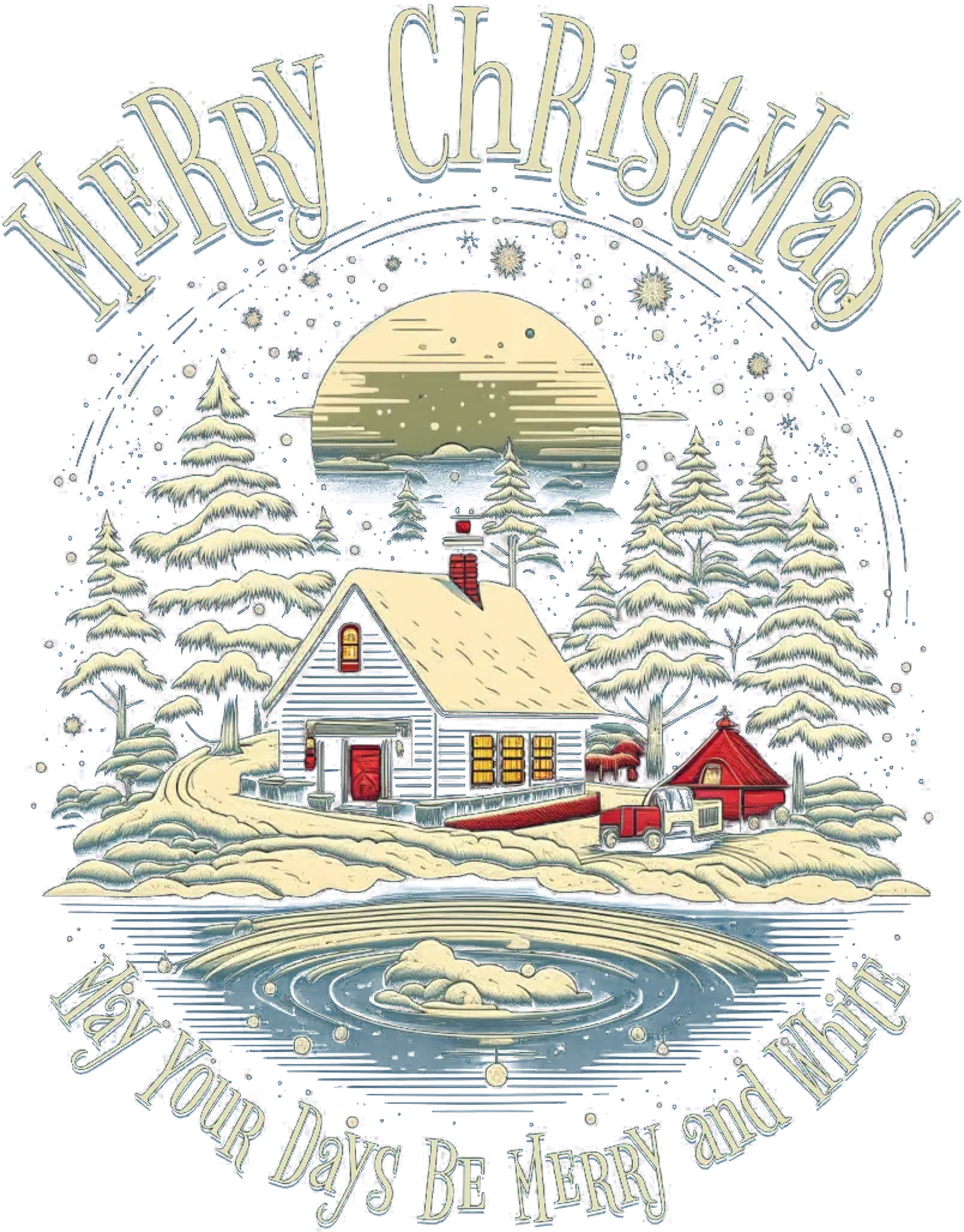 Merry Christmas May Your Days Be Merry And White - Ready to Press DTF Transfer