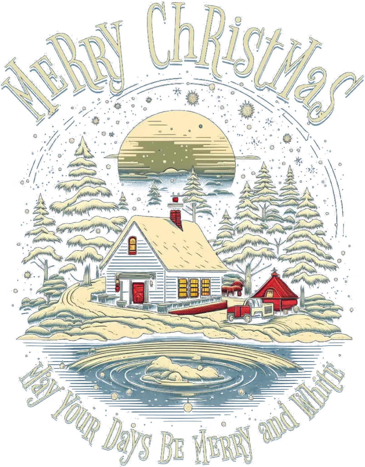 Merry Christmas May Your Days Be Merry And White - Ready to Press DTF Transfer