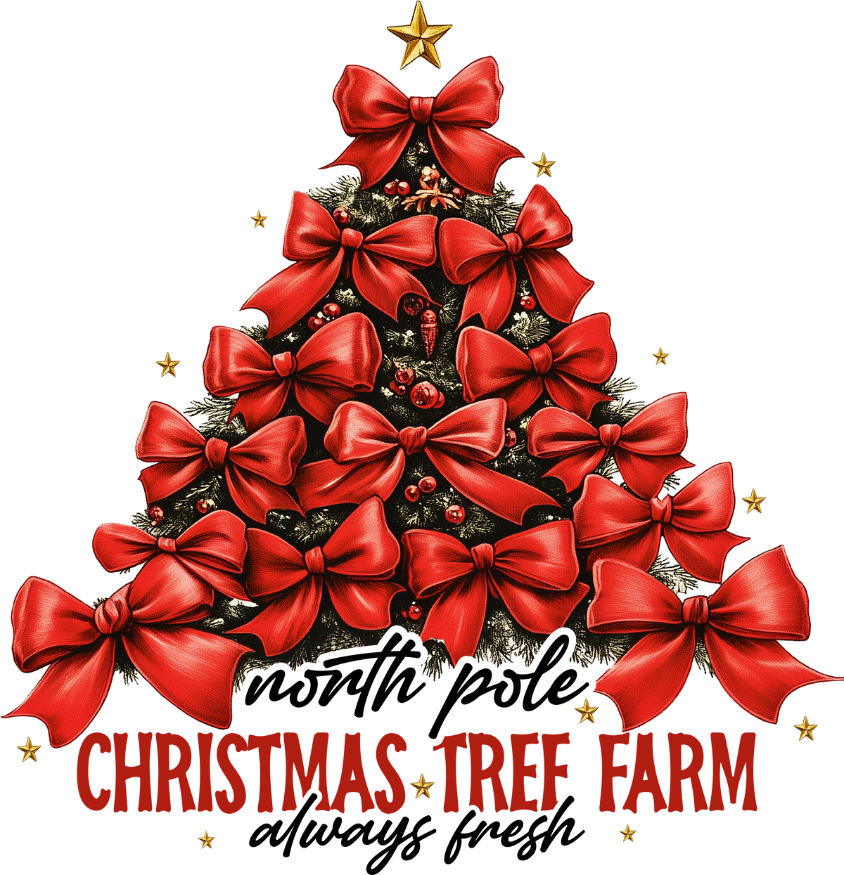 North Pole Christmas Tref Farm Always Fresh - Christmas Ready to Press DTF Transfer