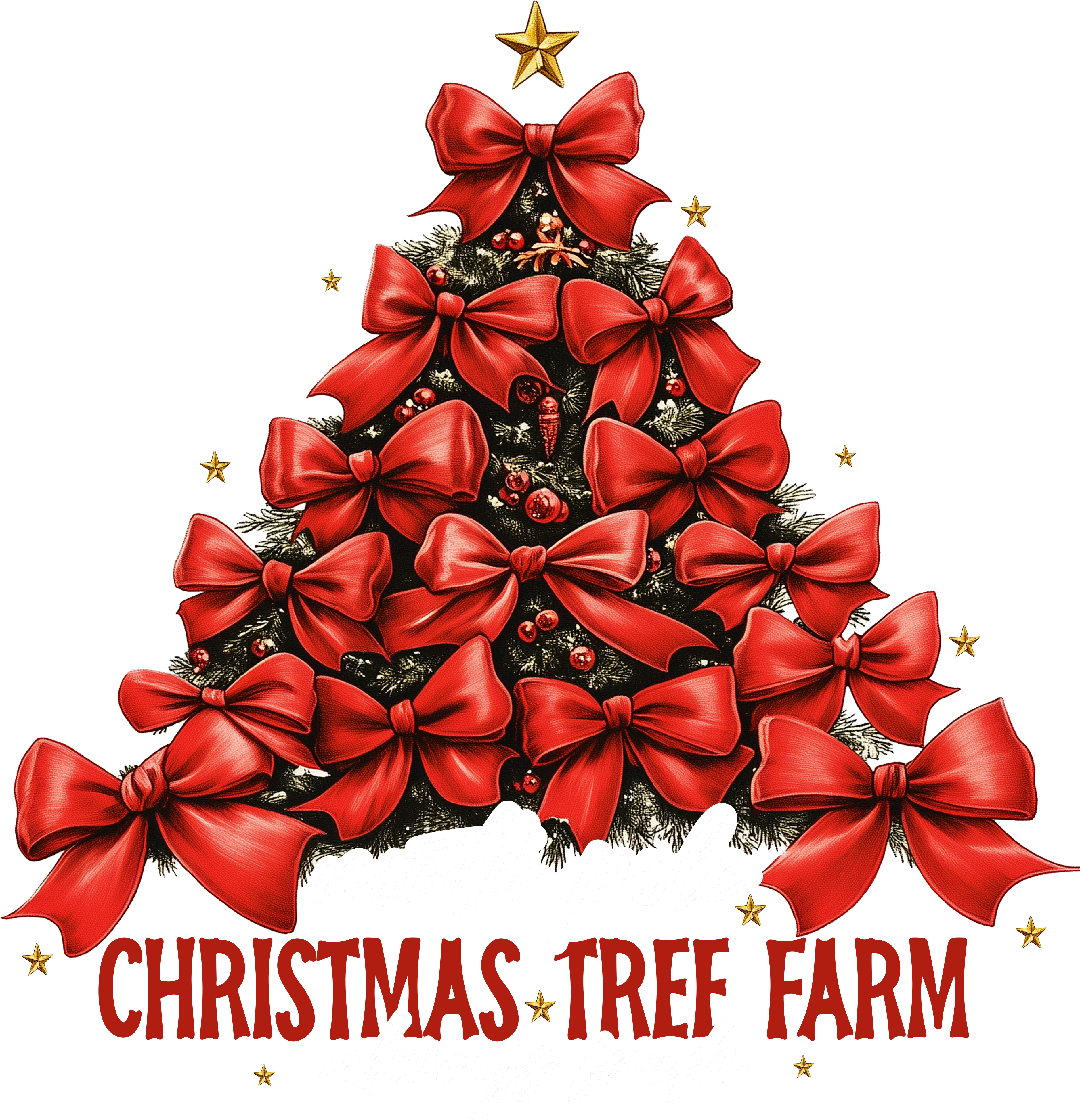 North Pole Christmas Tref Farm Always Fresh - Christmas Ready to Press DTF Transfer