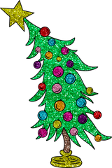 Glitter Christmas Tree - Christmas Ready to Press DTF Transfer