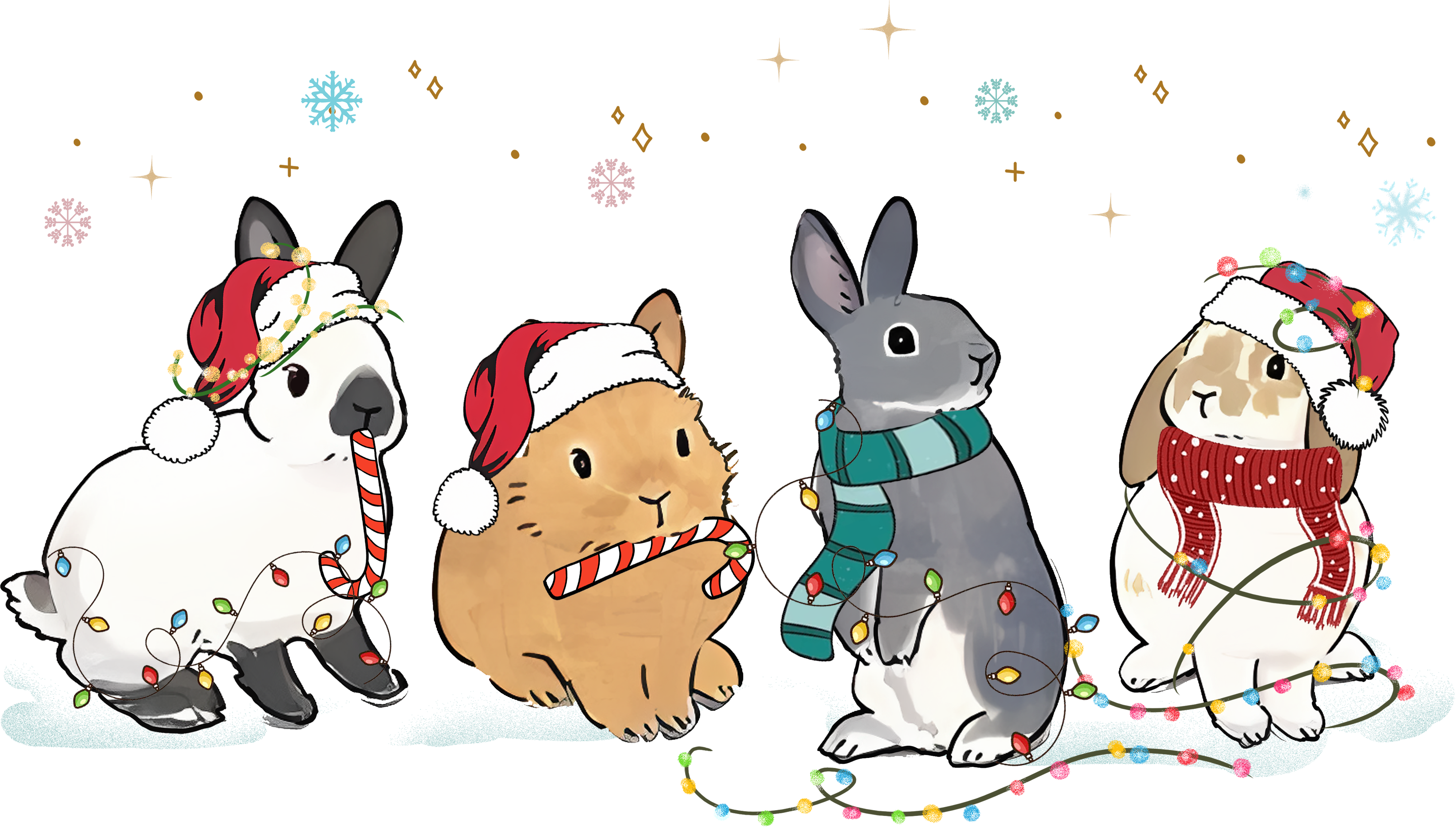 Christmas Rabbit - Christmas Ready to Press DTF Transfer