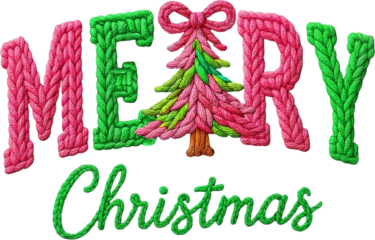 Faux Yarn Merry Christmas - Christmas Ready to Press DTF Transfer