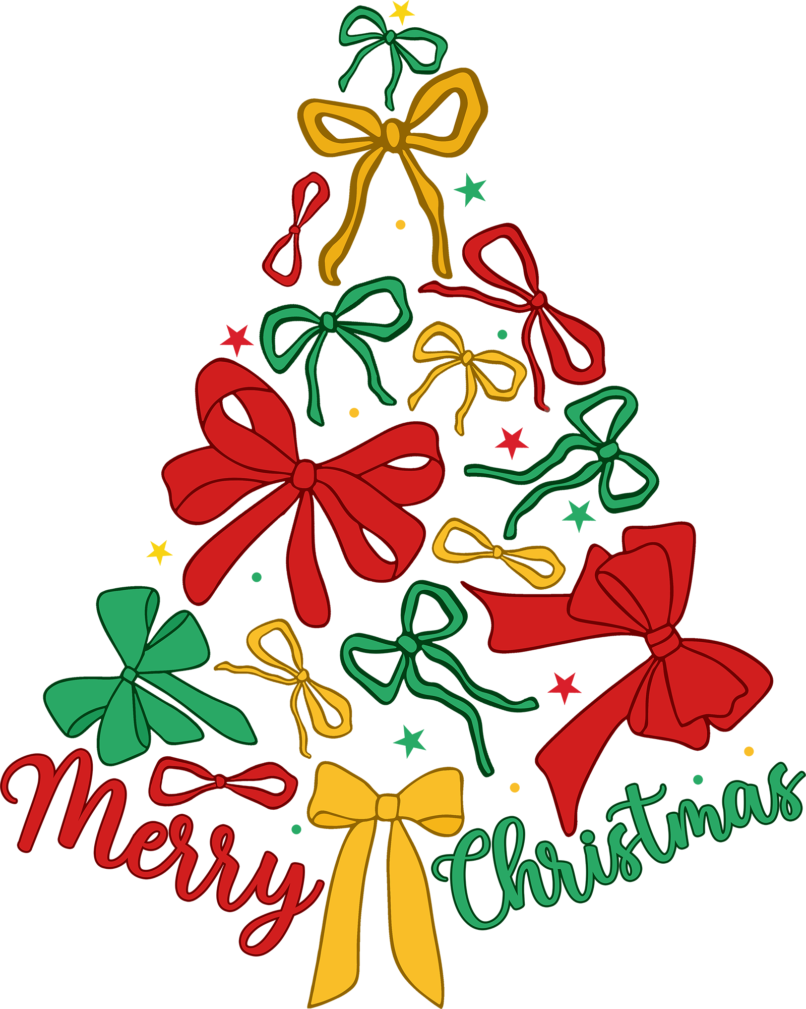 Christmas Tree Bow - Christmas Ready to Press DTF Transfer