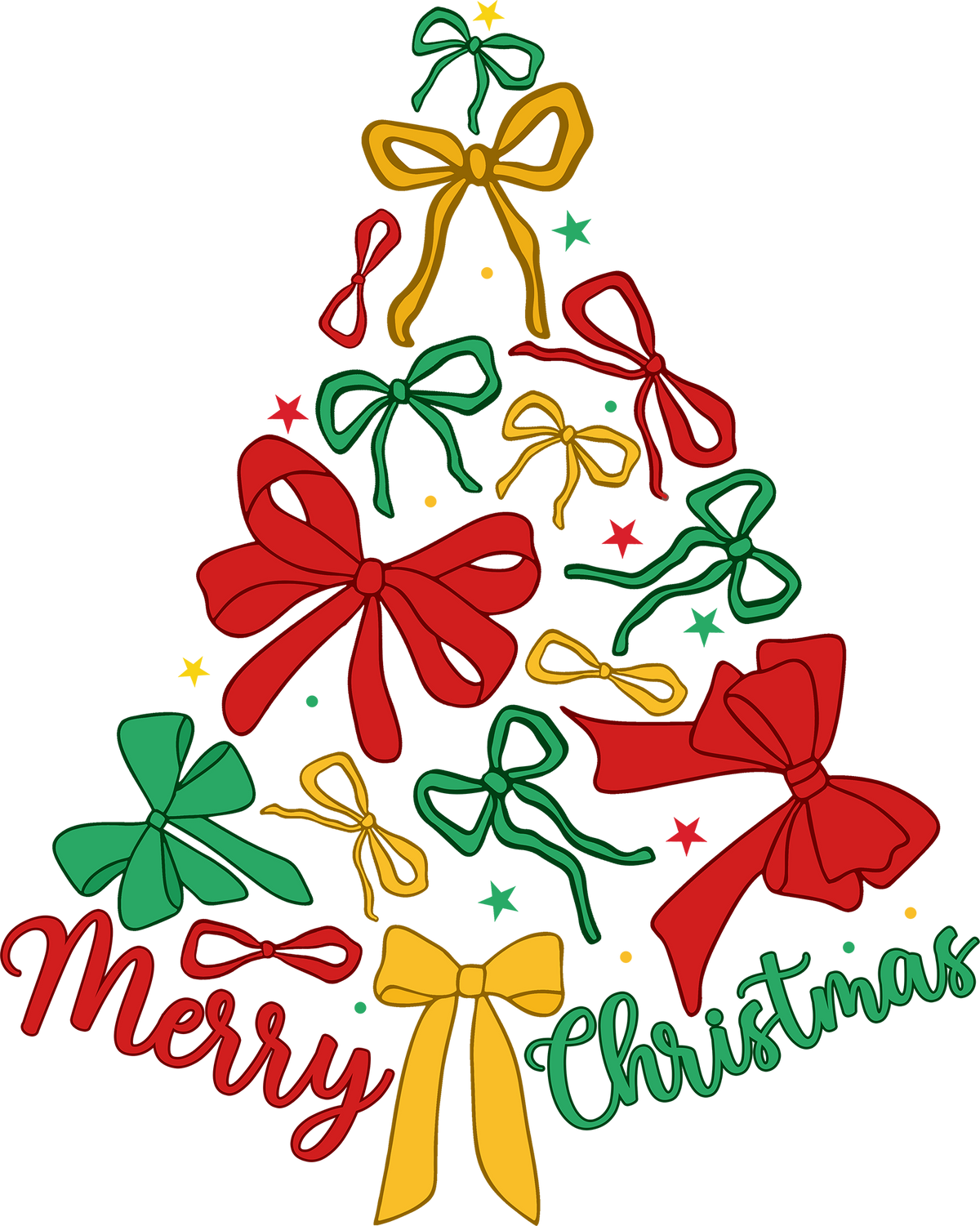 Christmas Tree Bow - Christmas Ready to Press DTF Transfer